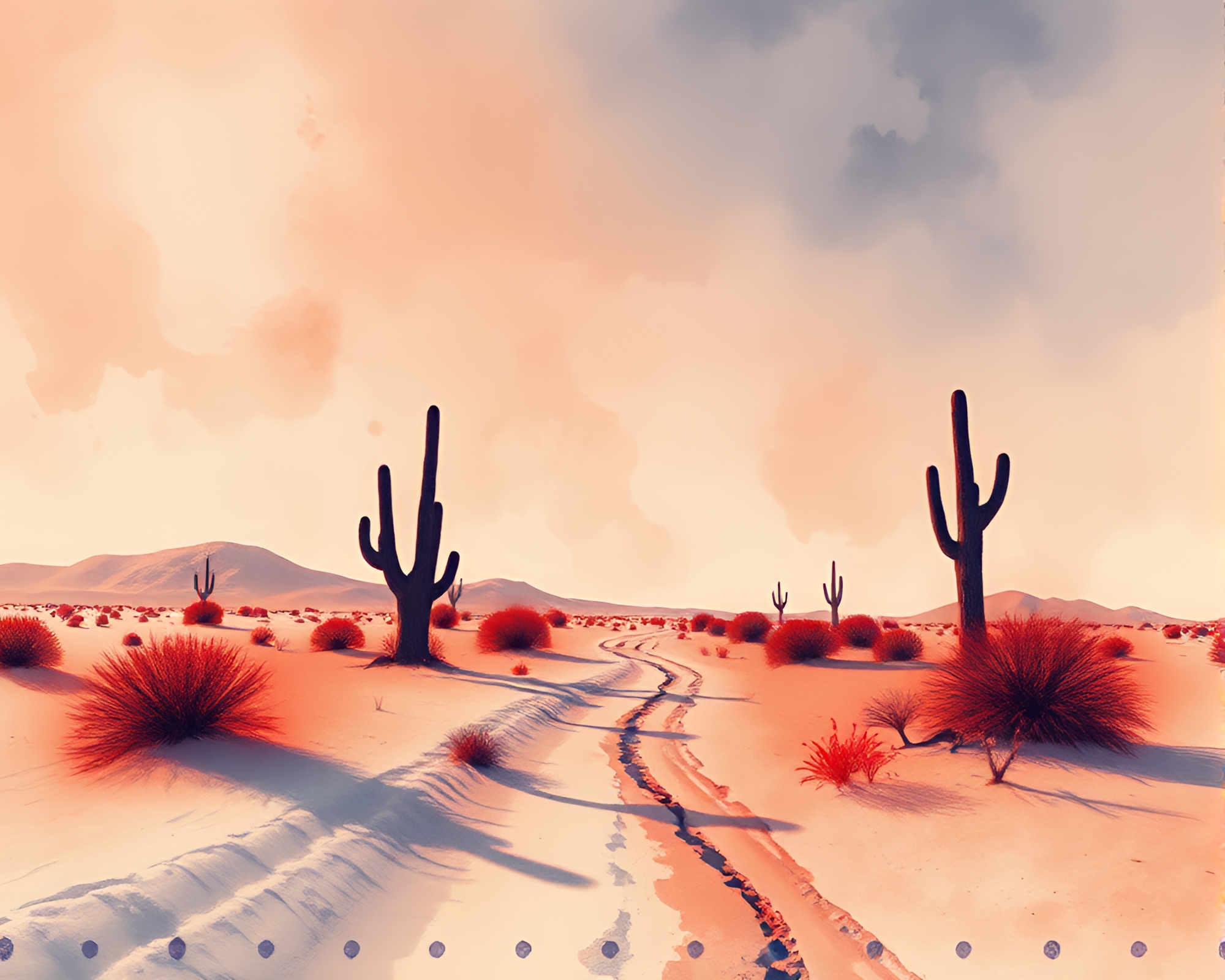 Desert Mirage: Sapphire Ink Wash Drips – free AI stock image