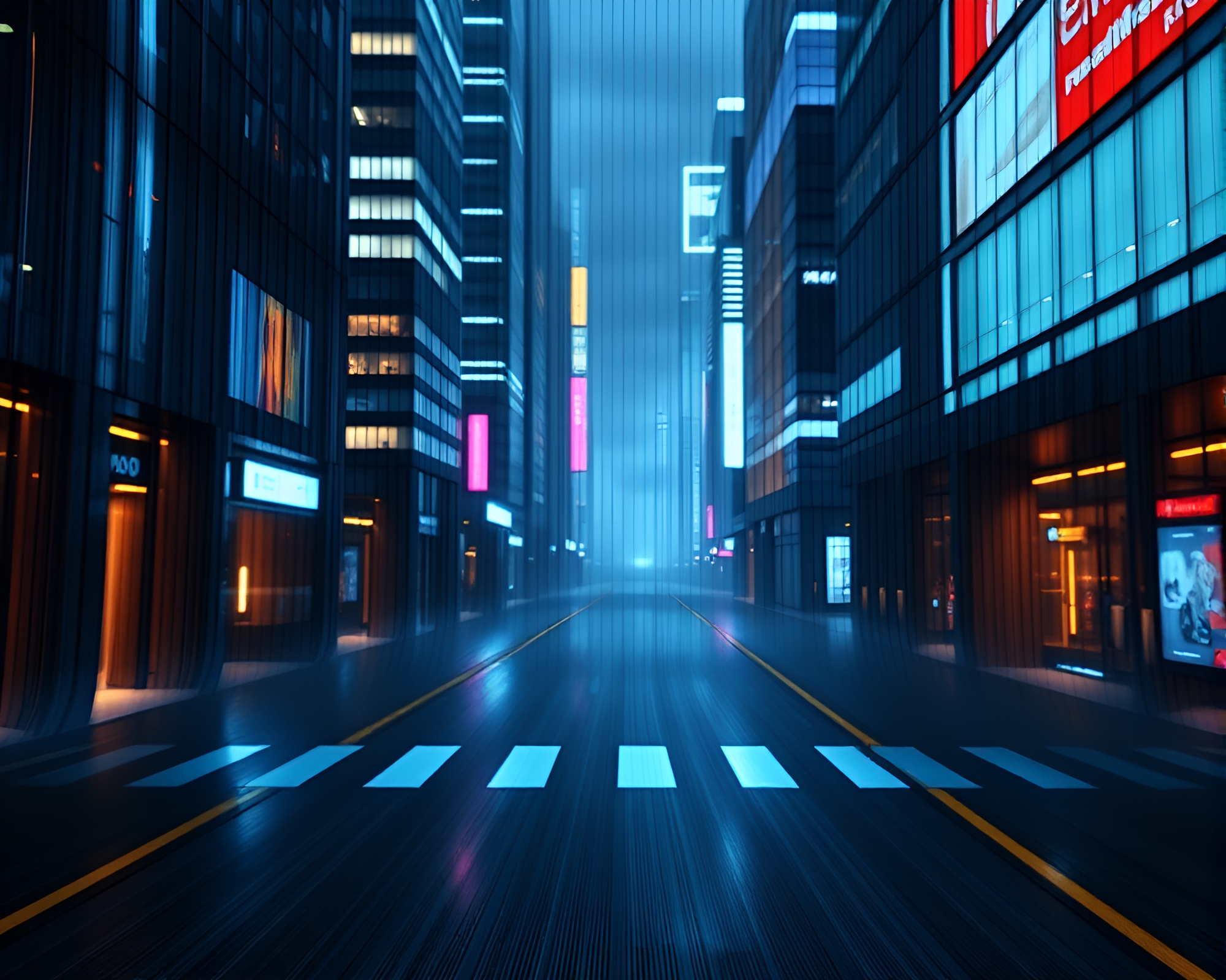 Futuristic Cityscape with Striped Patterns and Cloth Simulations – free AI stock image