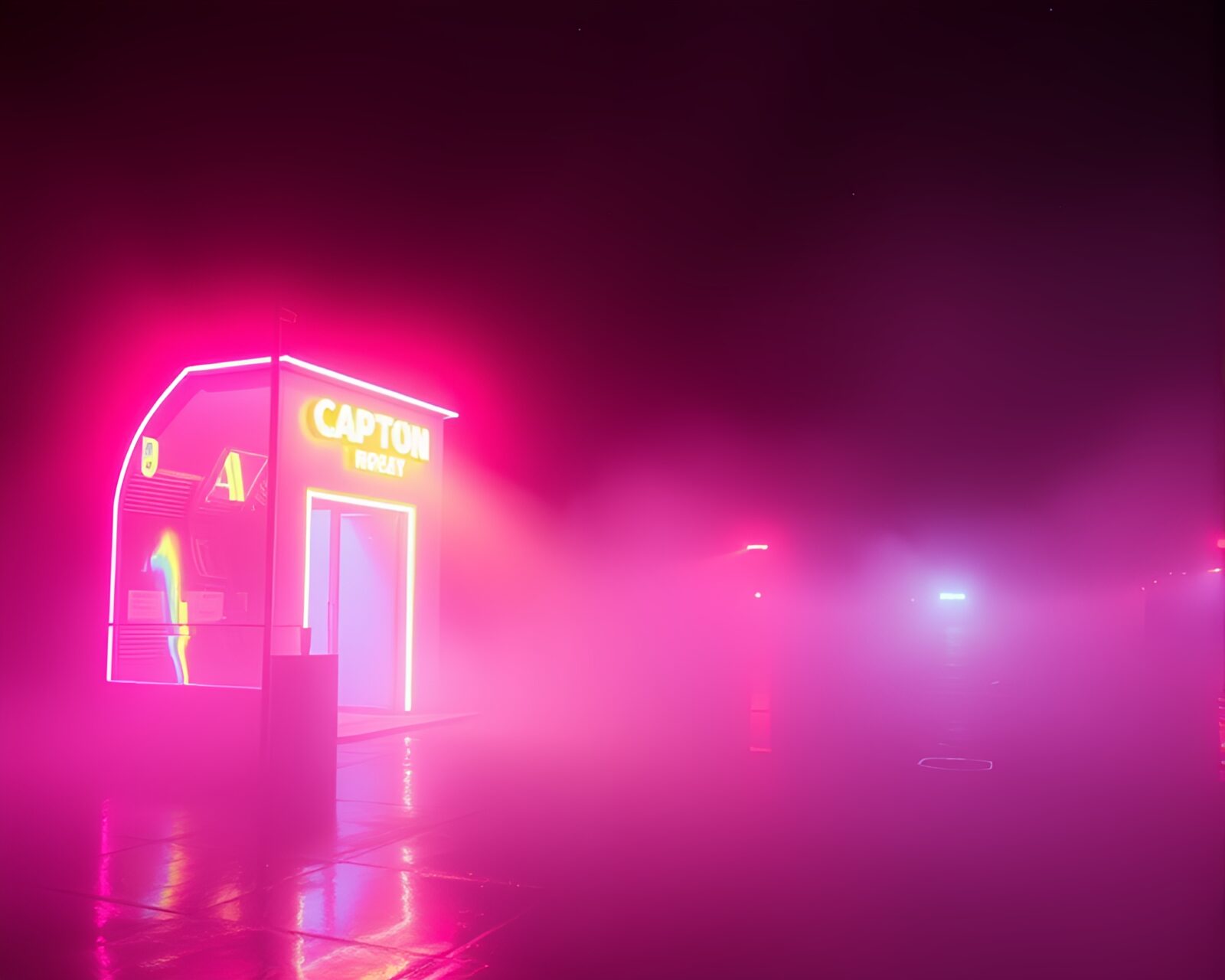 Desaturated iridescent soap bubbles in utopian dystopian cityscape