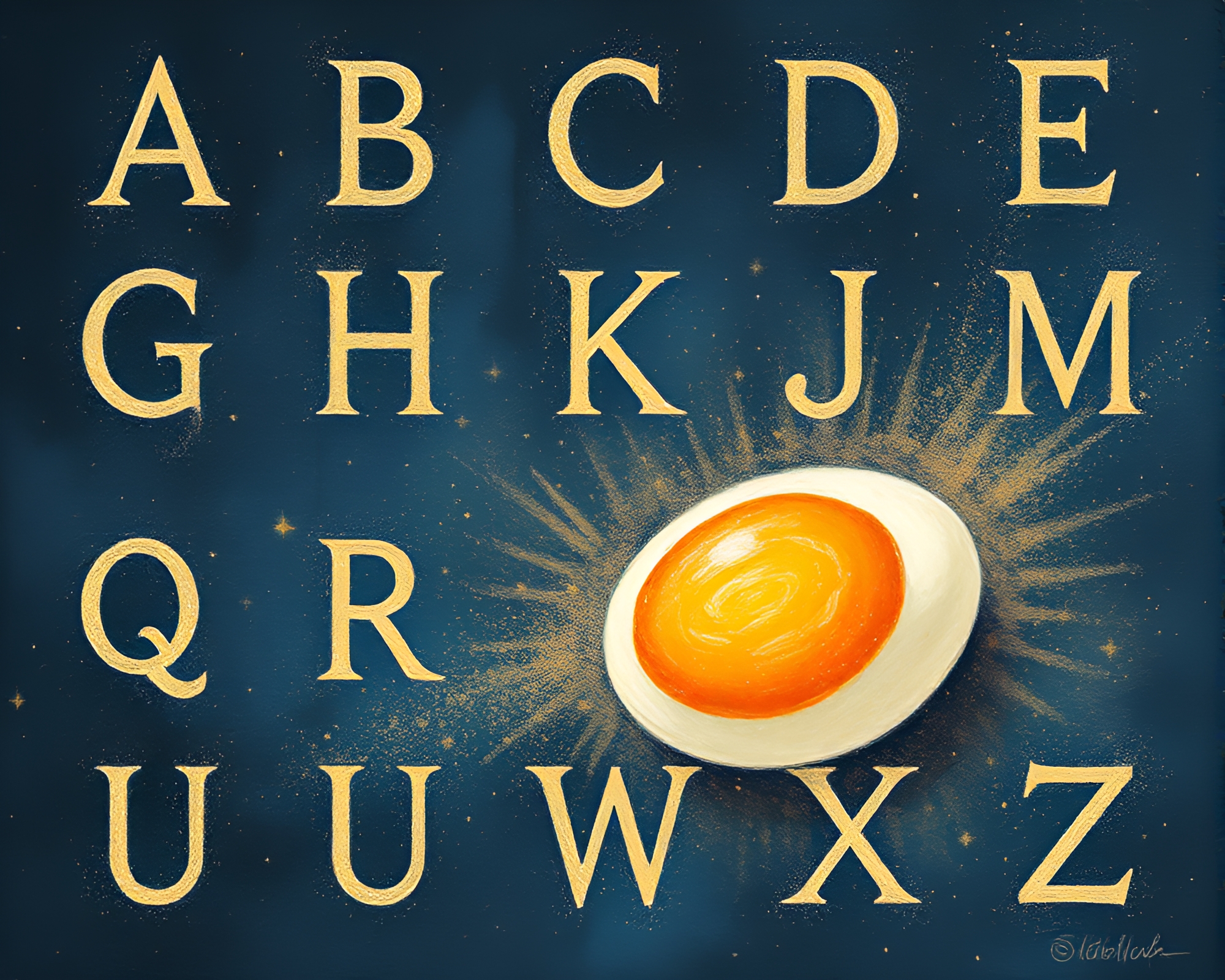 Enchanting Runic Alphabet in Starlit Egg Tempera Illumination – free AI stock image