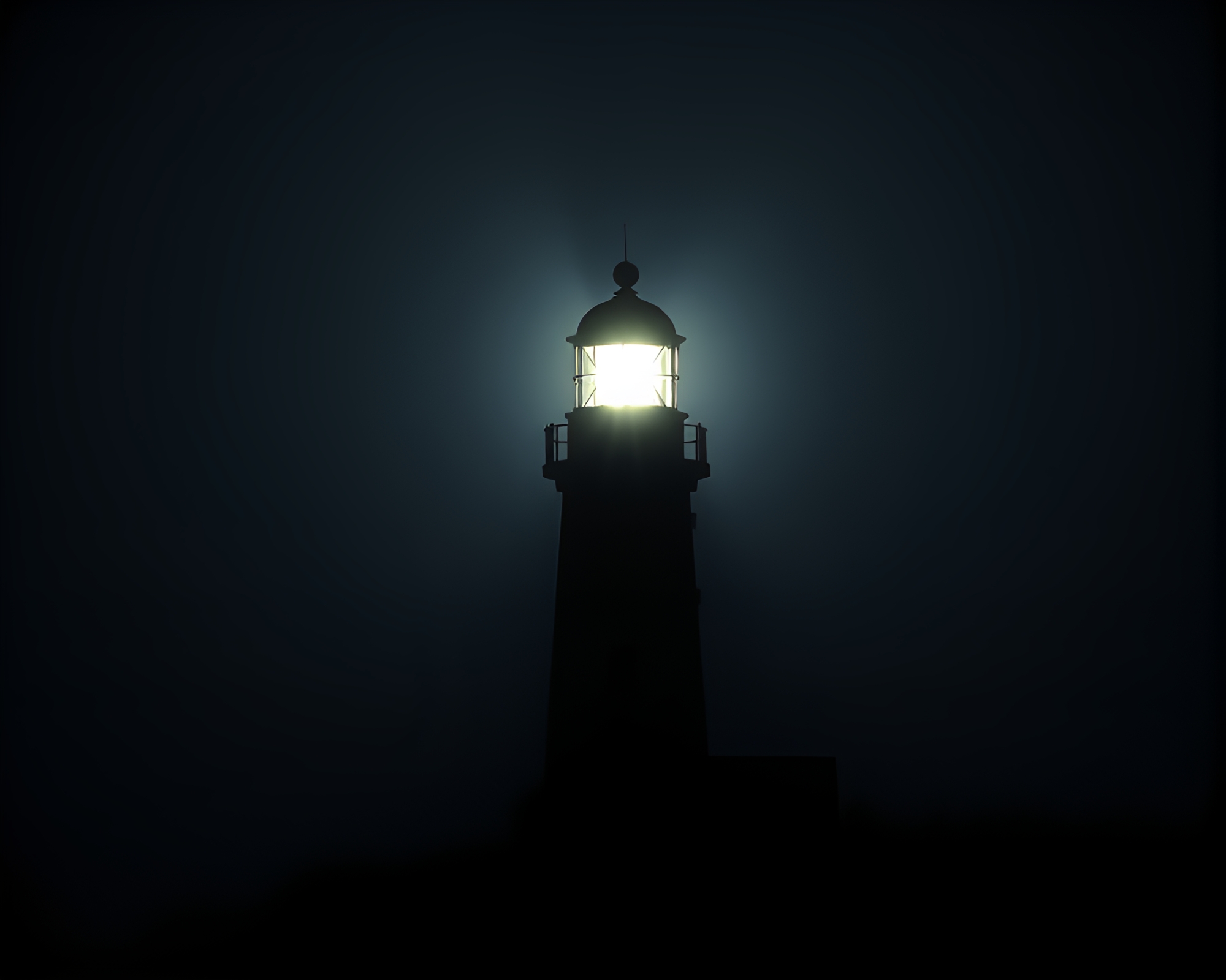 Majestic Lighthouse Silhouetted in Underexposed Grainy Sunset – free AI stock image