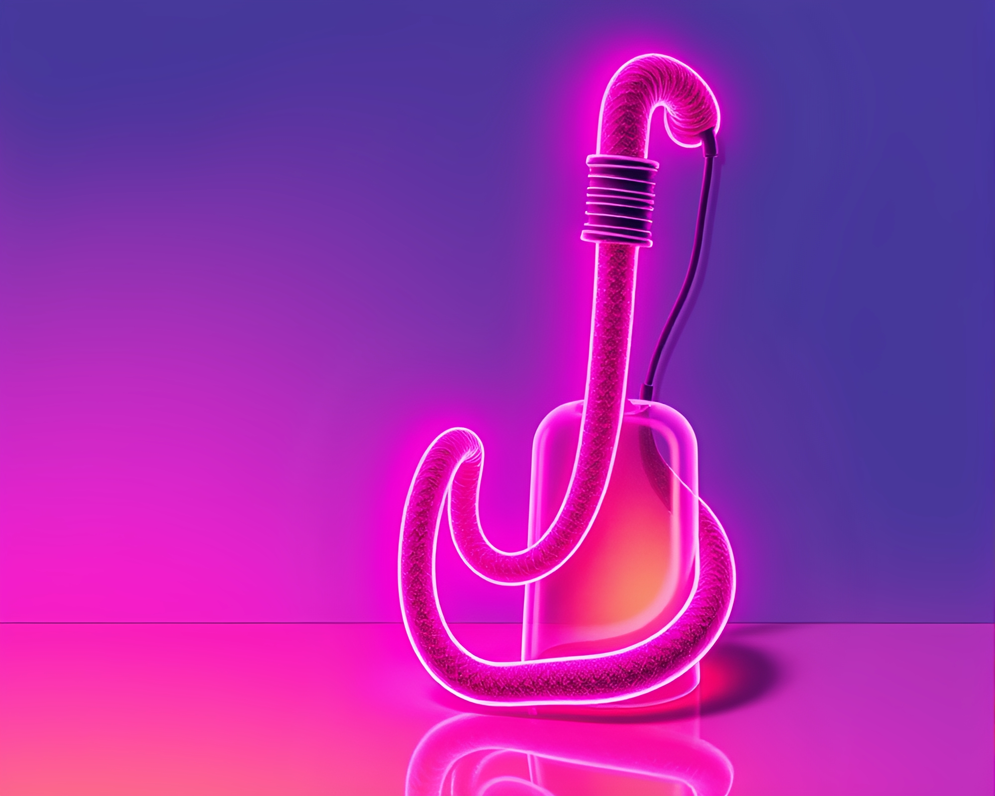 Kraken’s Neon Sunrise Emergence – free AI stock image
