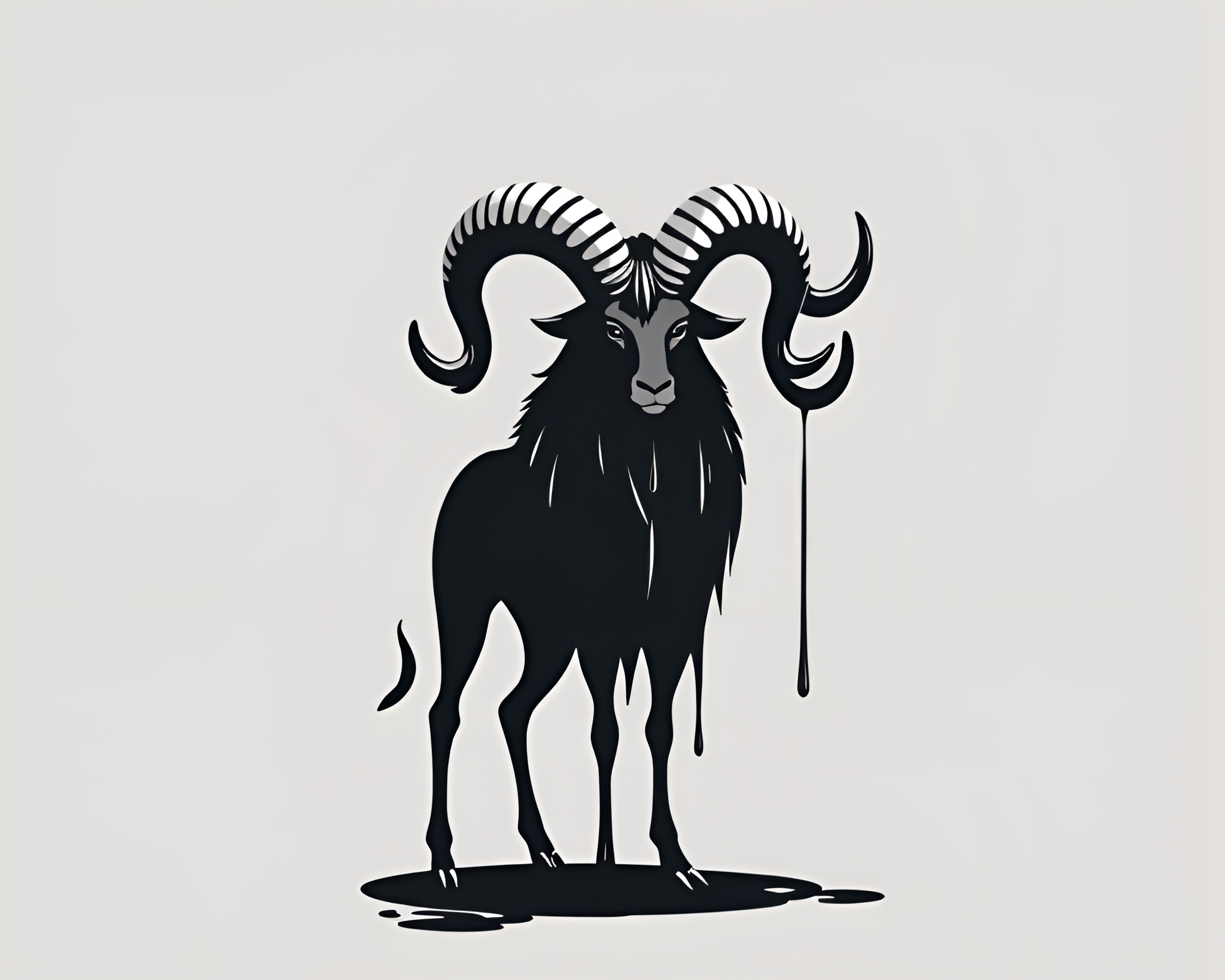 Satyr’s Lament: Paint Drips in Hard Shadows – free AI stock image