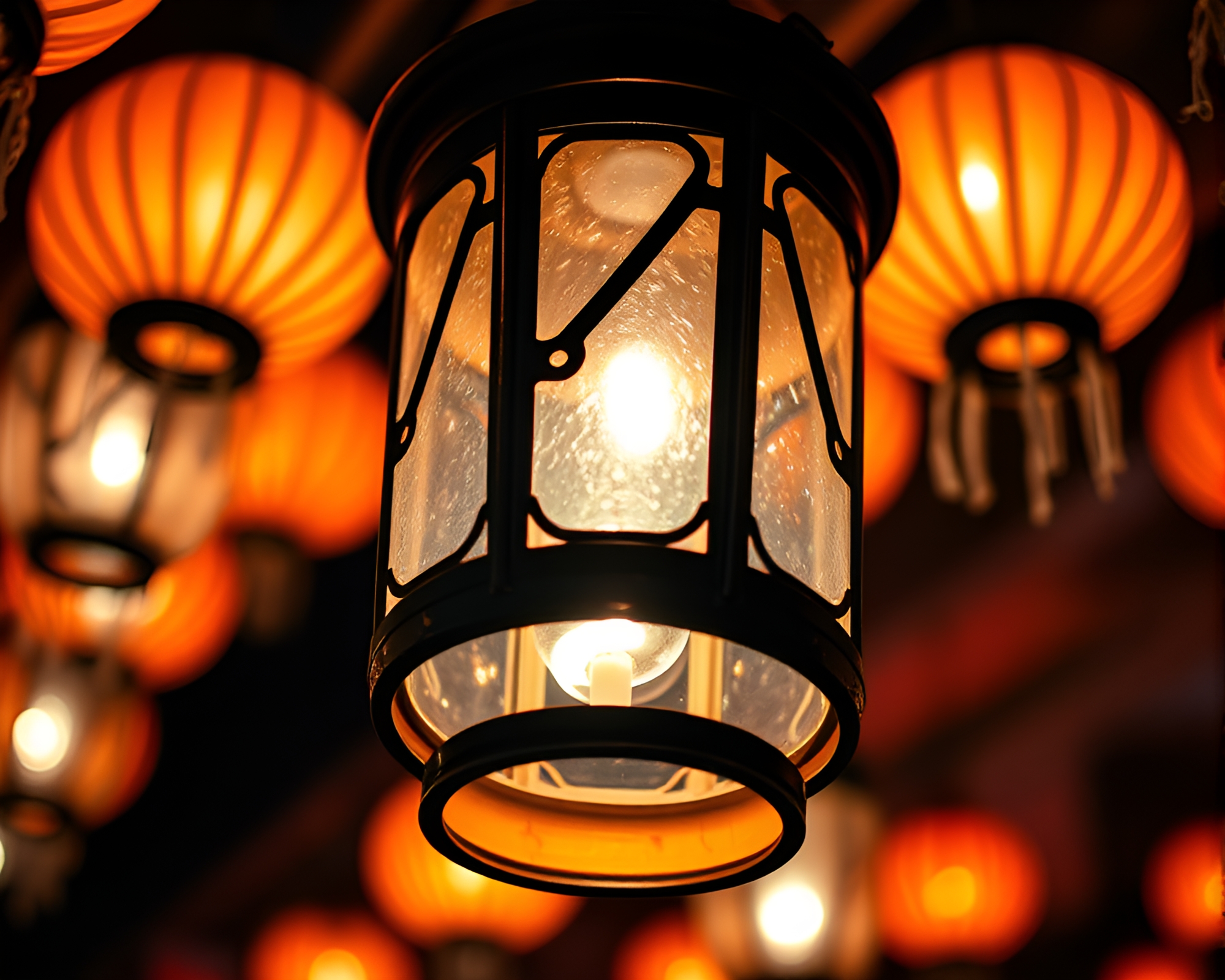 Enchanting Bioluminescent Lantern Close-Up – free AI stock image