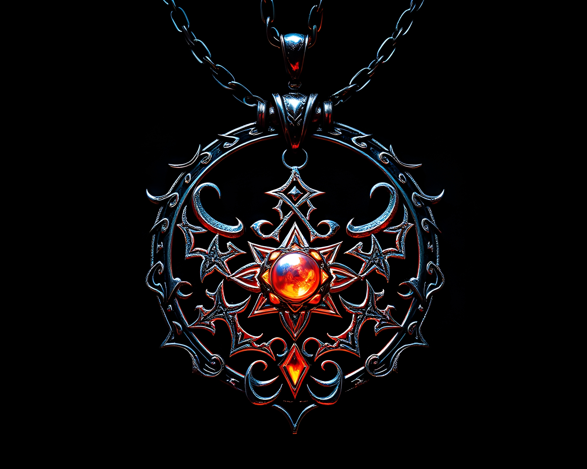 Necromantic Foil-Stamped Necklace in AI-Generated Style – free AI stock image