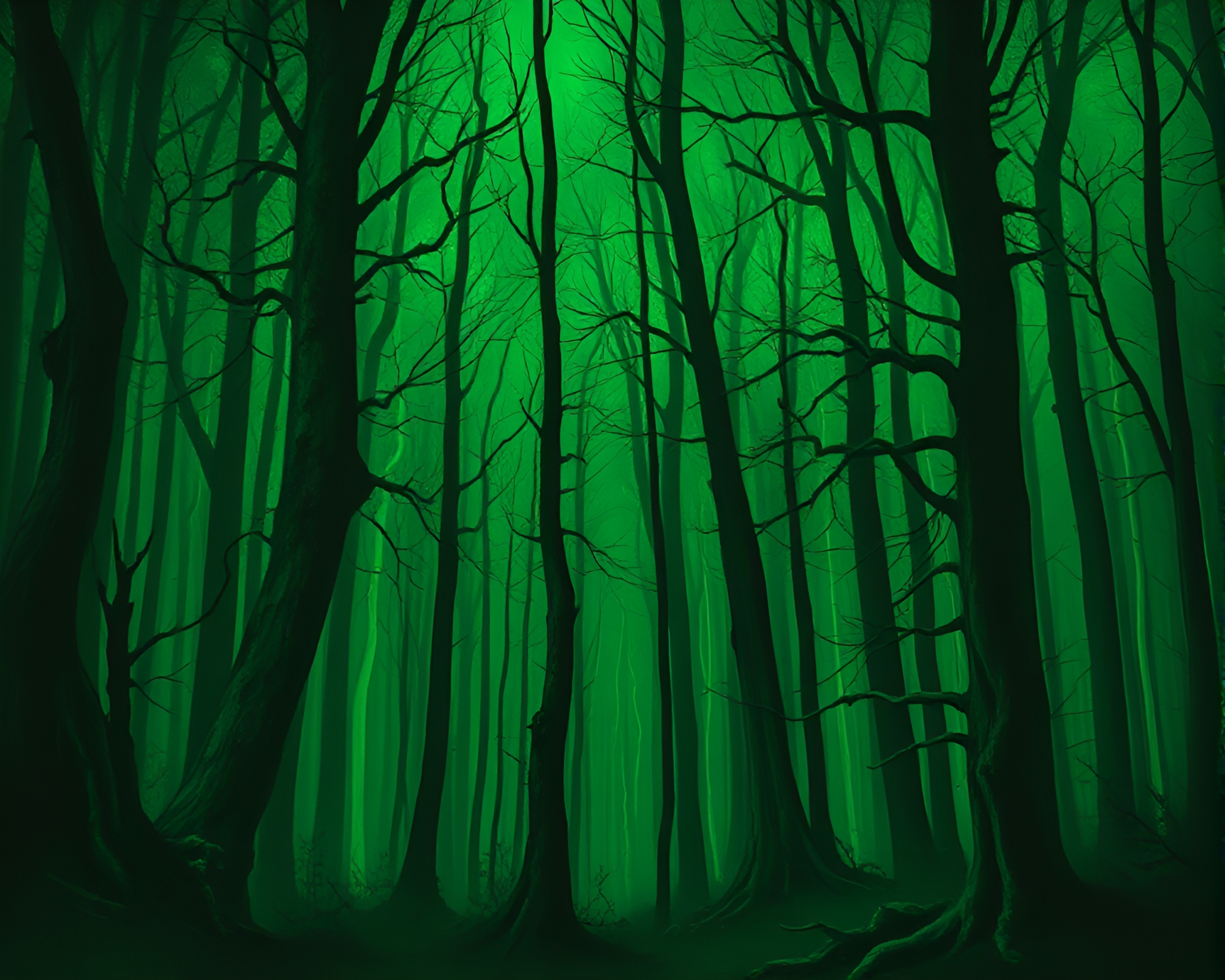 Lovecraftian Horror in Forest Tempered Shadows – free AI stock image