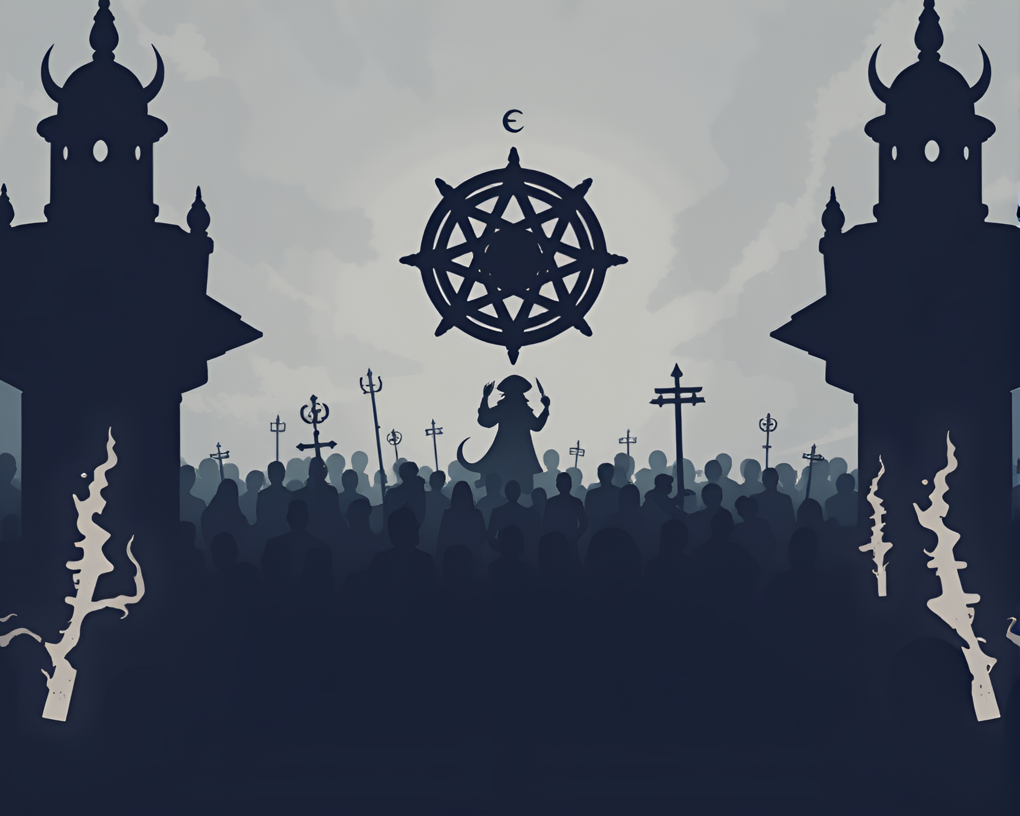 Crowded Alchemical Shadows in 16-Bit Style – free AI stock image