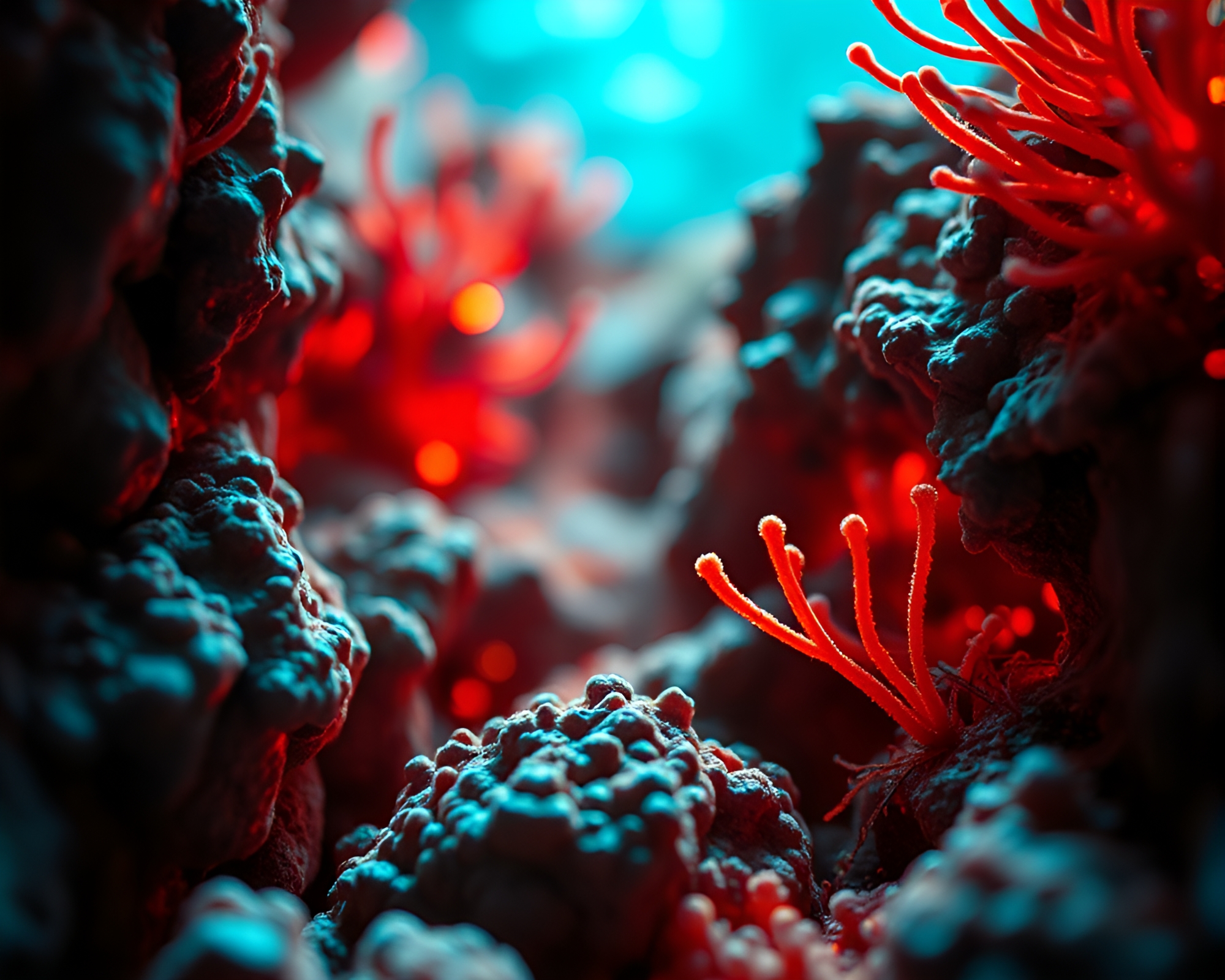 Colorful Pop Art Reef Macro Detail Composition – free AI stock image