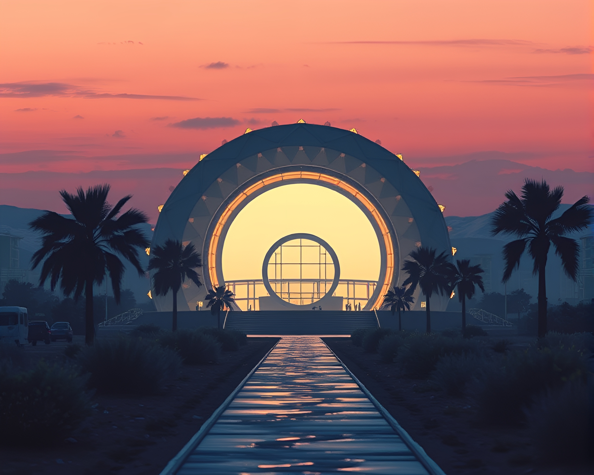 Armadillo at Polar Twilight in Retro Futurism Setting – free AI stock image