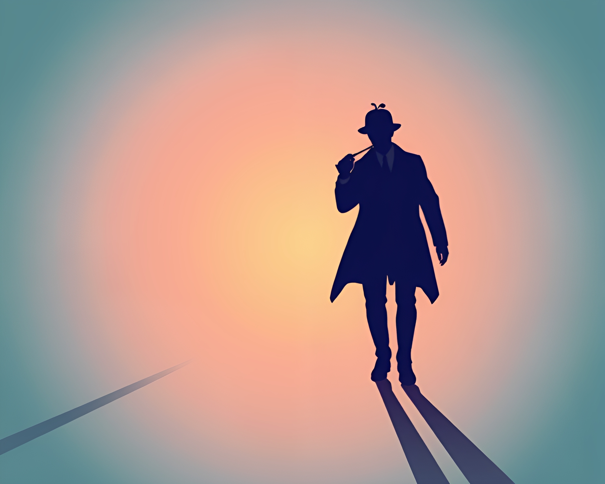 Sherlock Holmes Noir Mystery with Pastel Grunge Aesthetic – free AI stock image