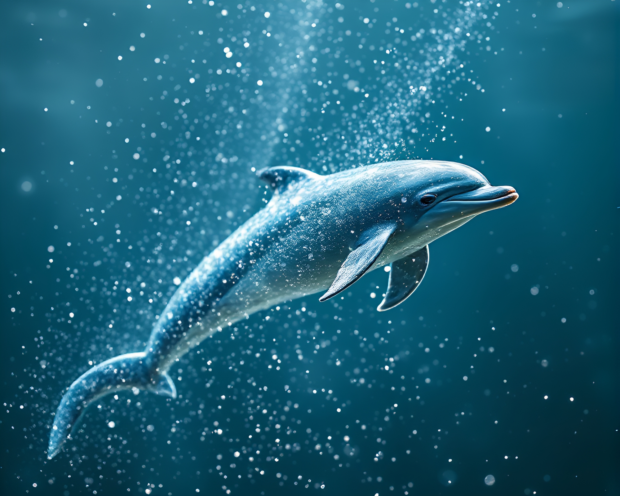 Amazon River Dolphin Dance Amidst Glass Shards – free AI stock image