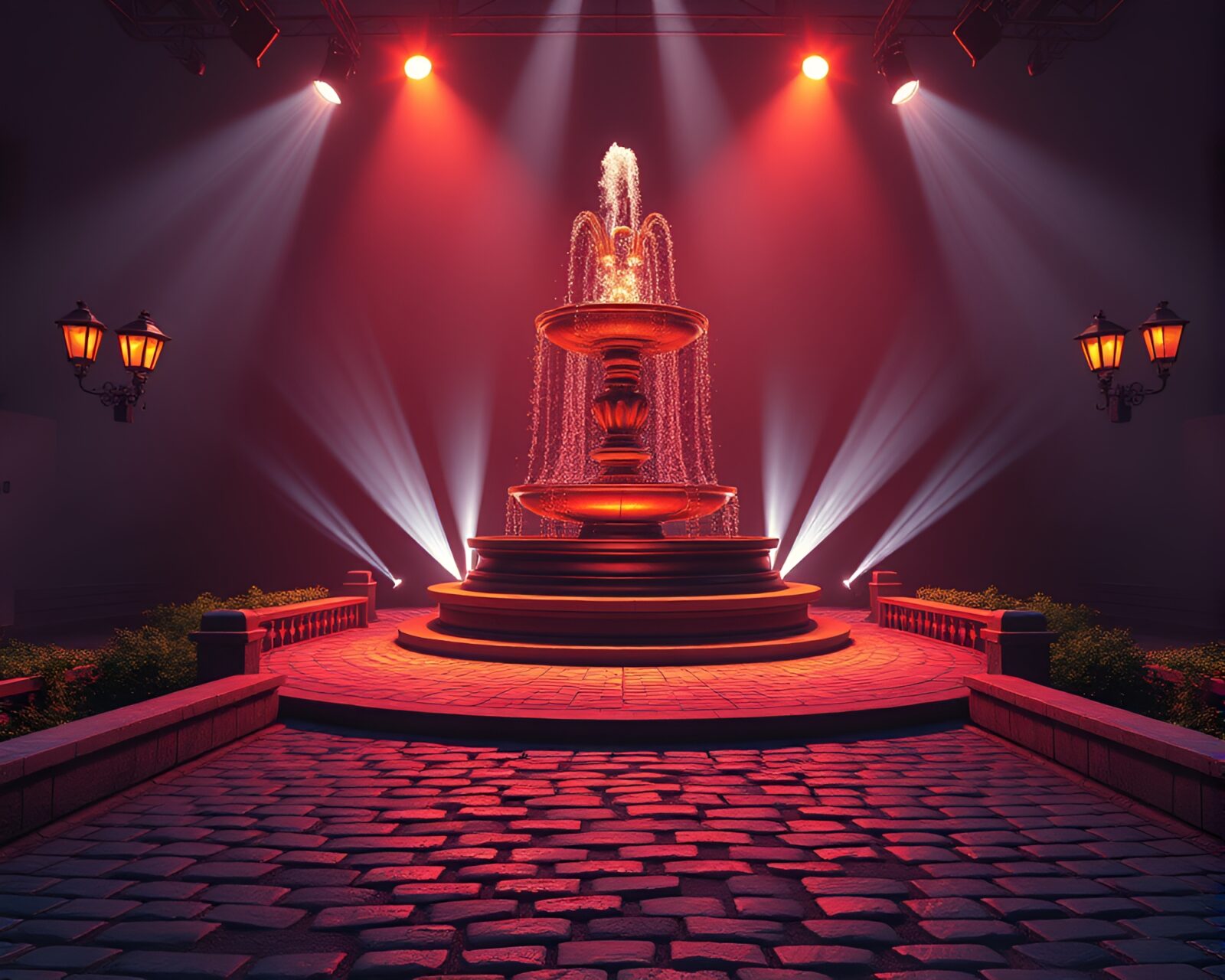 Procedural texture image of chocolate fountain under concert lights