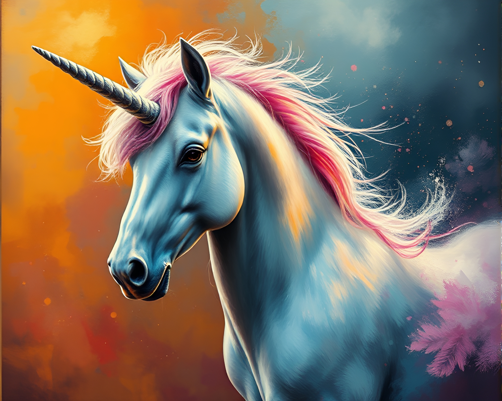 Feather Dusting Unicorn: HDR Expressionist Fantasy – free AI stock image