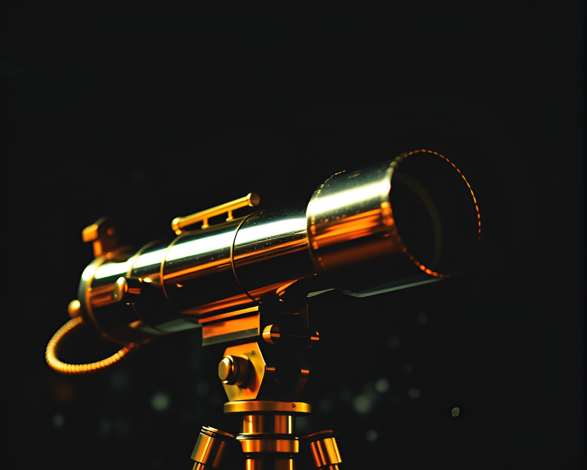 Brass telescope pixelated noir kinetic art – free AI stock image