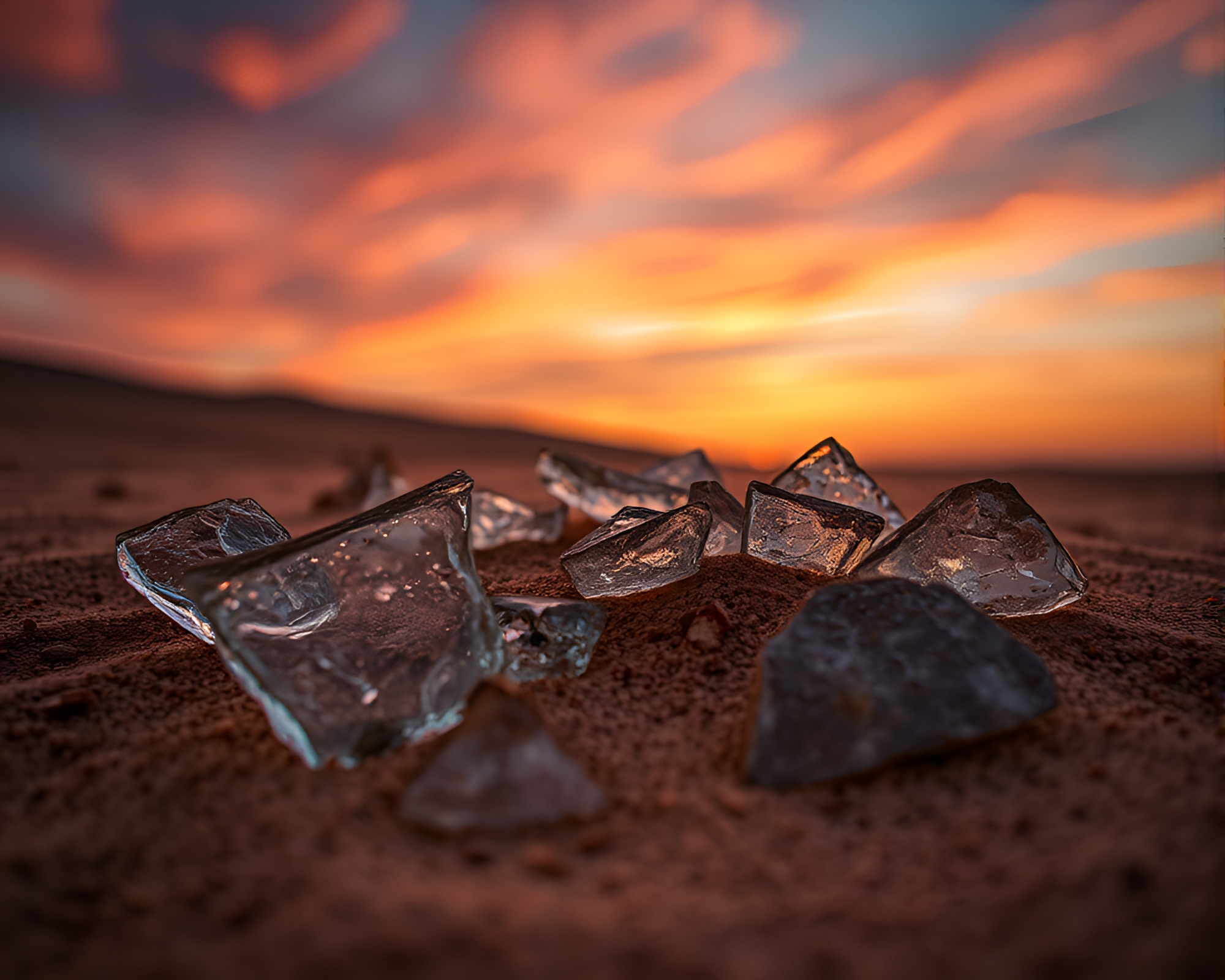 Ethereal Djinn Amidst Glass Shards in HDR Desert – free AI stock image