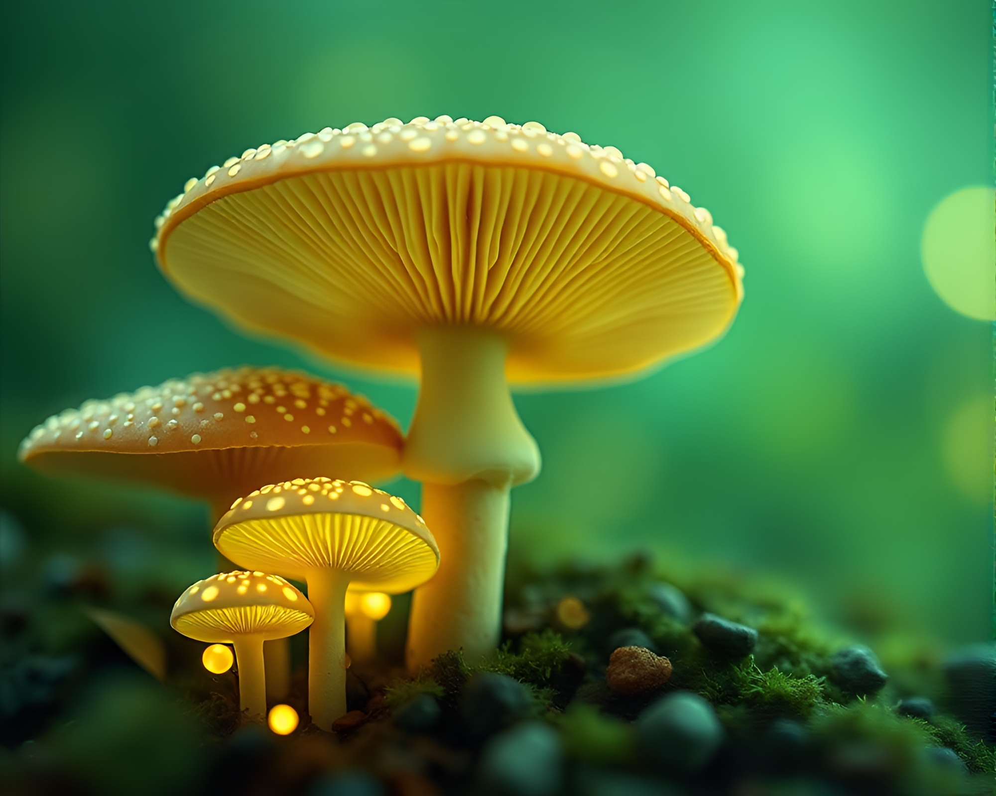 Enchanting Fungal Bioluminescence Soft Focus Art – free AI stock image