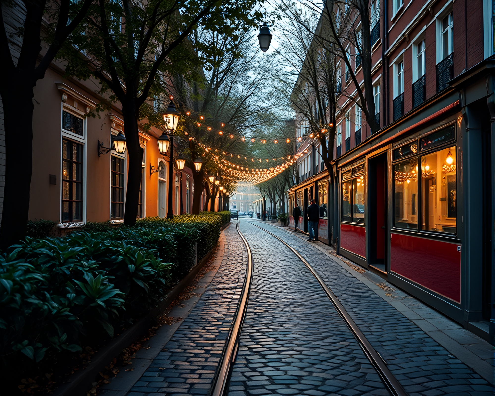 Enchanting Monorail Journey on Cobblestone Path Cinemagraph – free AI stock image