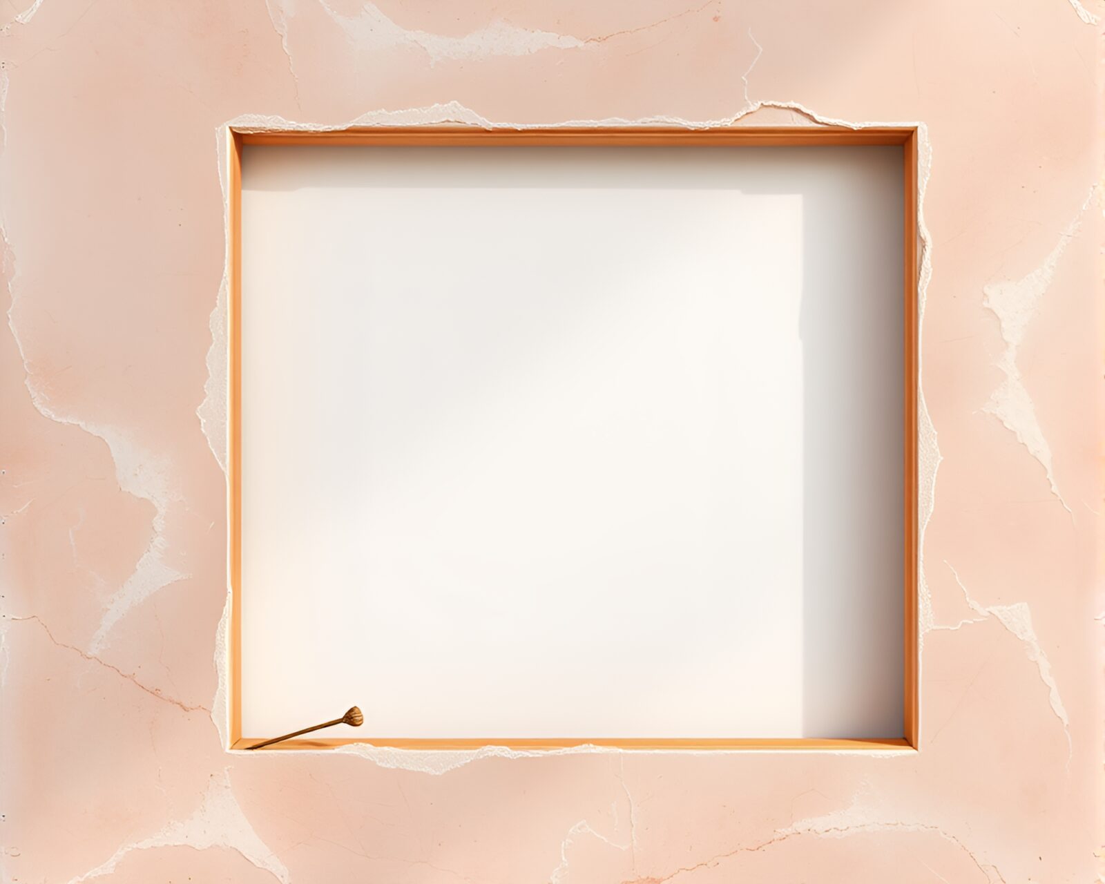 Enchanting glacier within a rose gold frame under natural light