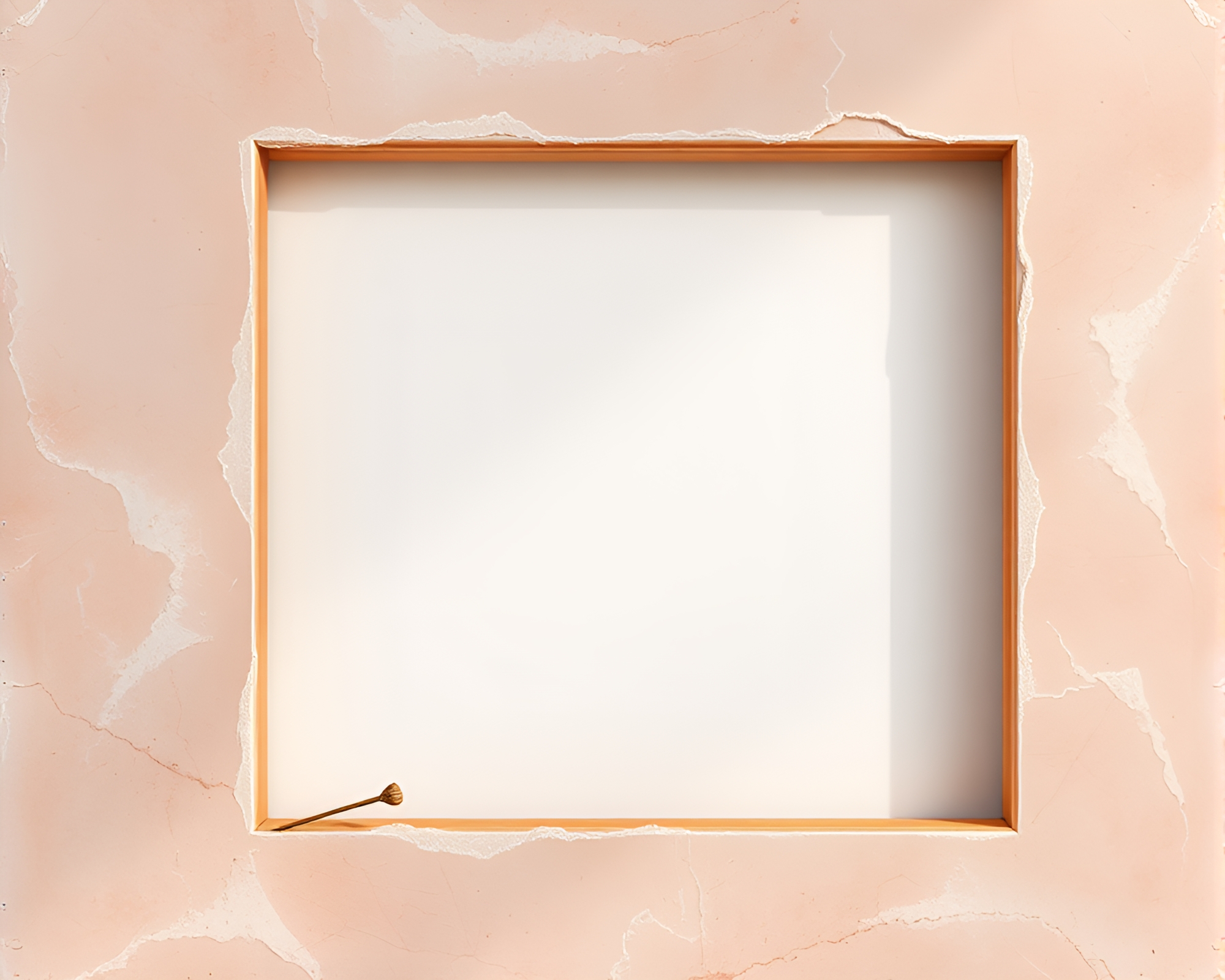 Glacial Rose Gold Frame: Natural Light Magic – free AI stock image