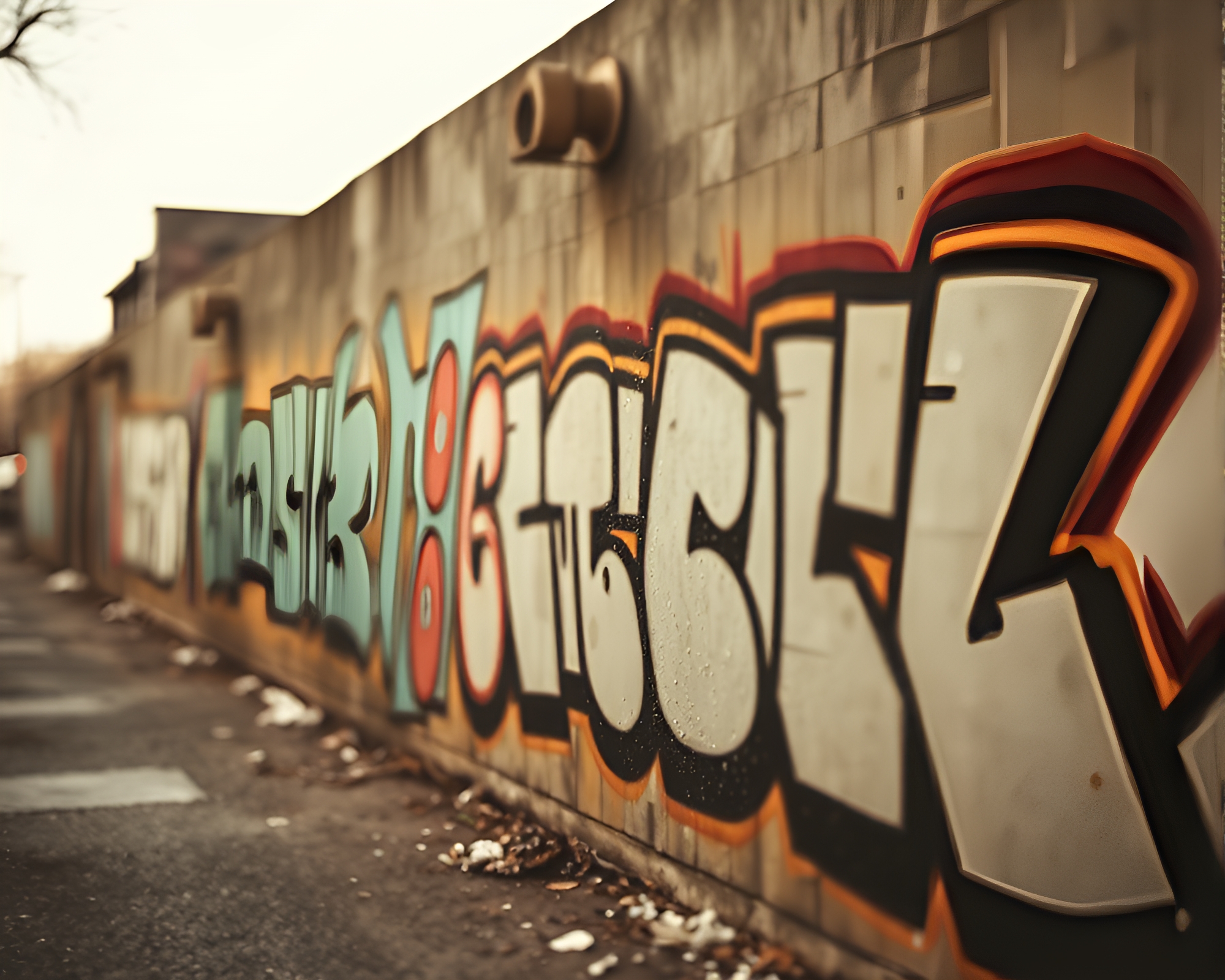 Desolate Plateau: Through the Lens of Graffiti – free AI stock image