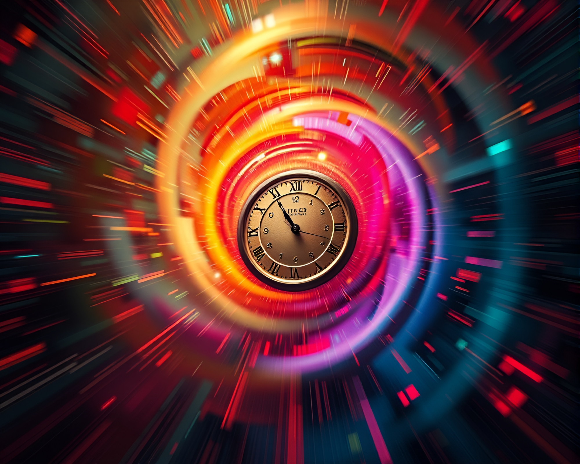 Ethereal Time Vortex Motion Capture in Jewel Tones – free AI stock image