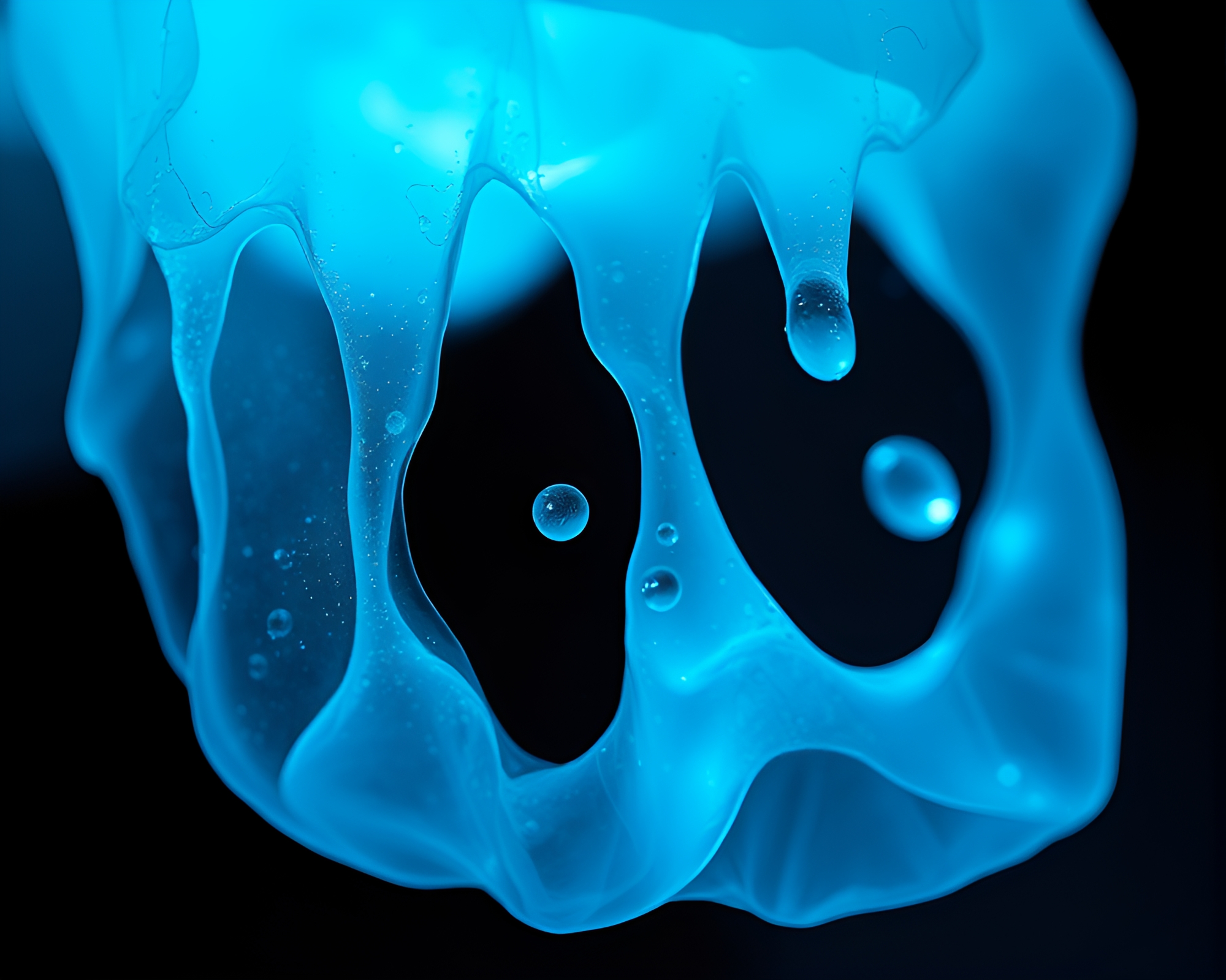 Bioluminescent Murano Glass Shard Macro Photography – free AI stock image