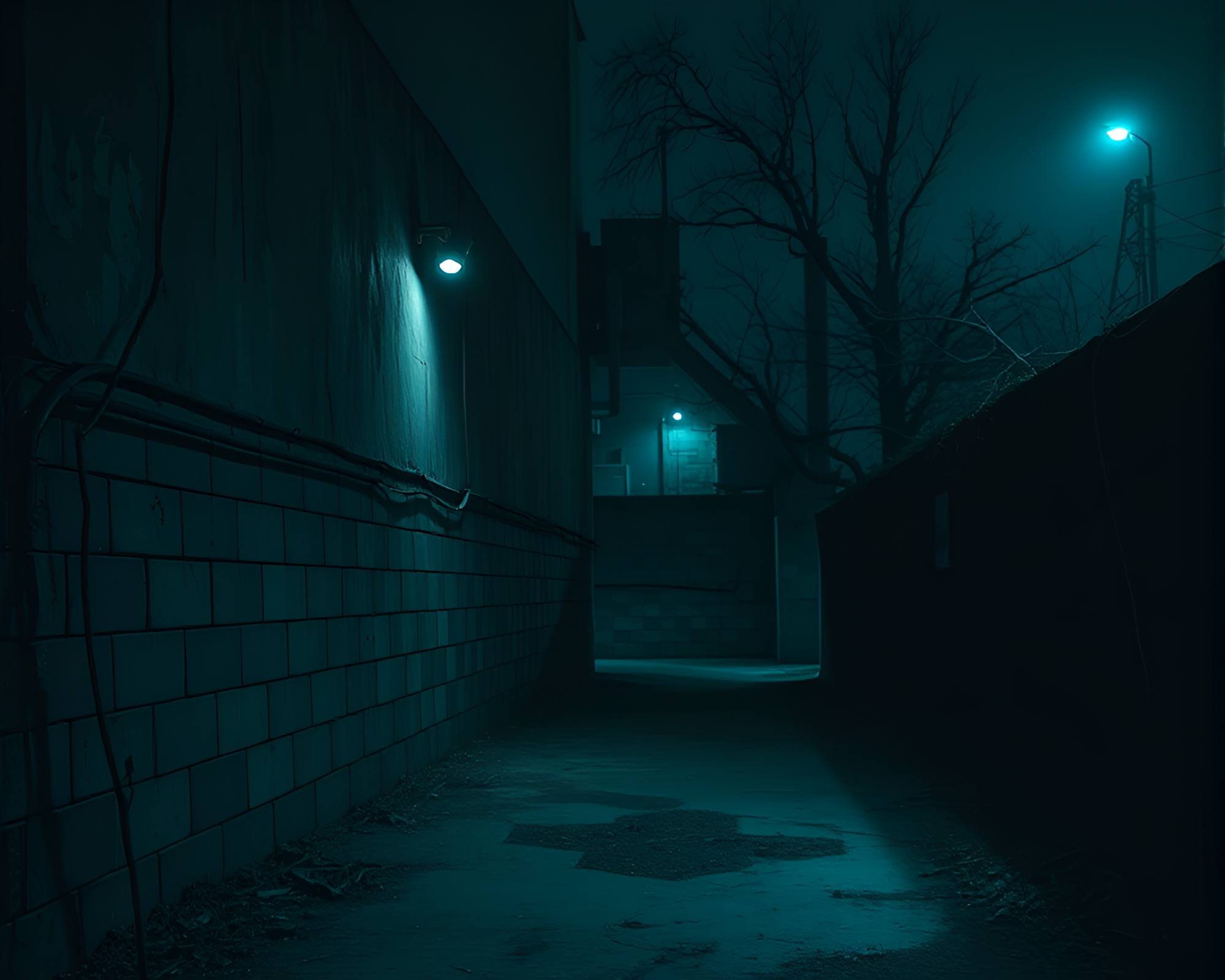 Etched Golem emerging from blue-lit basement shadows – free AI stock image