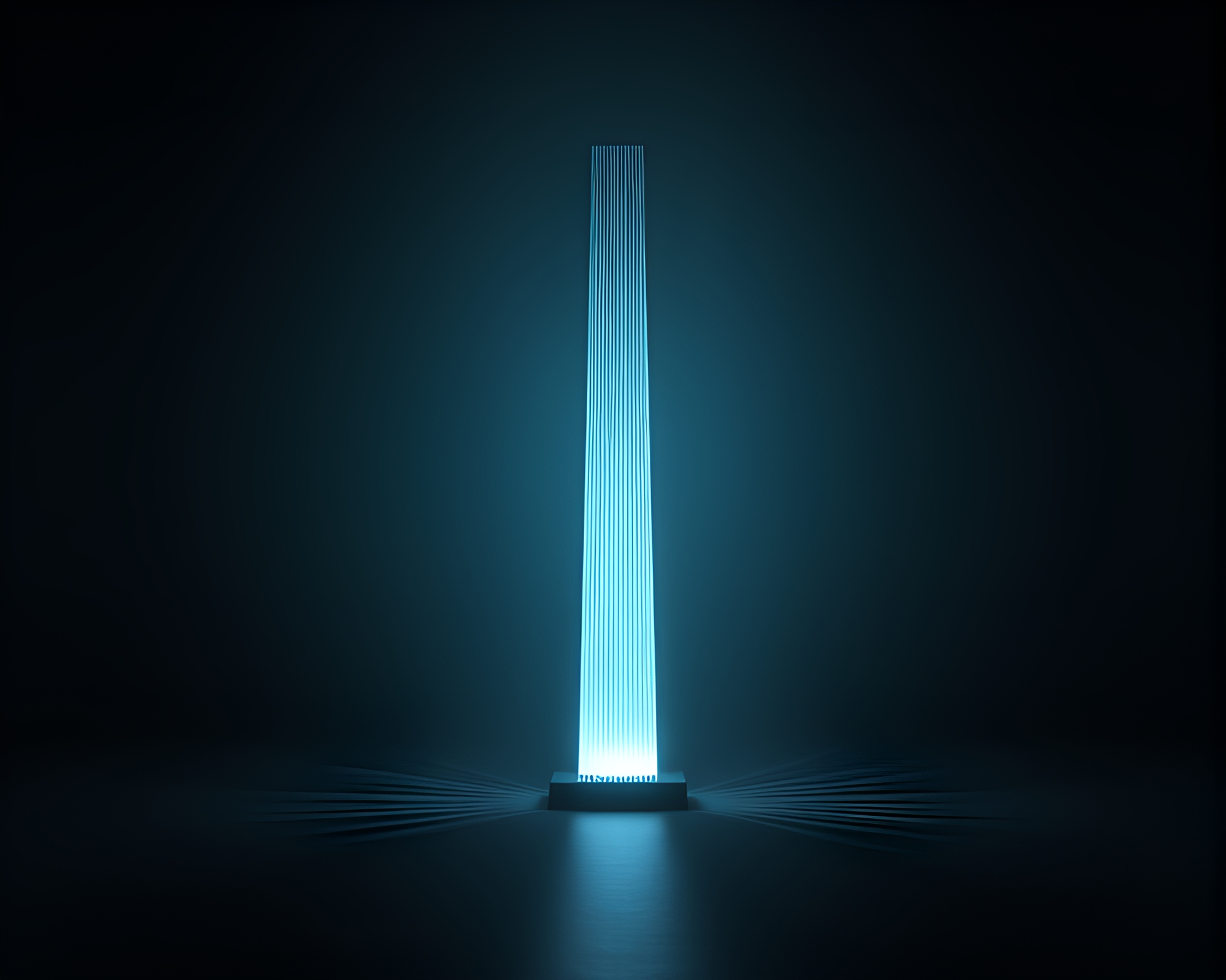 Fiber Optics Obelisk Enshrouded in Muted Shadows – free AI stock image