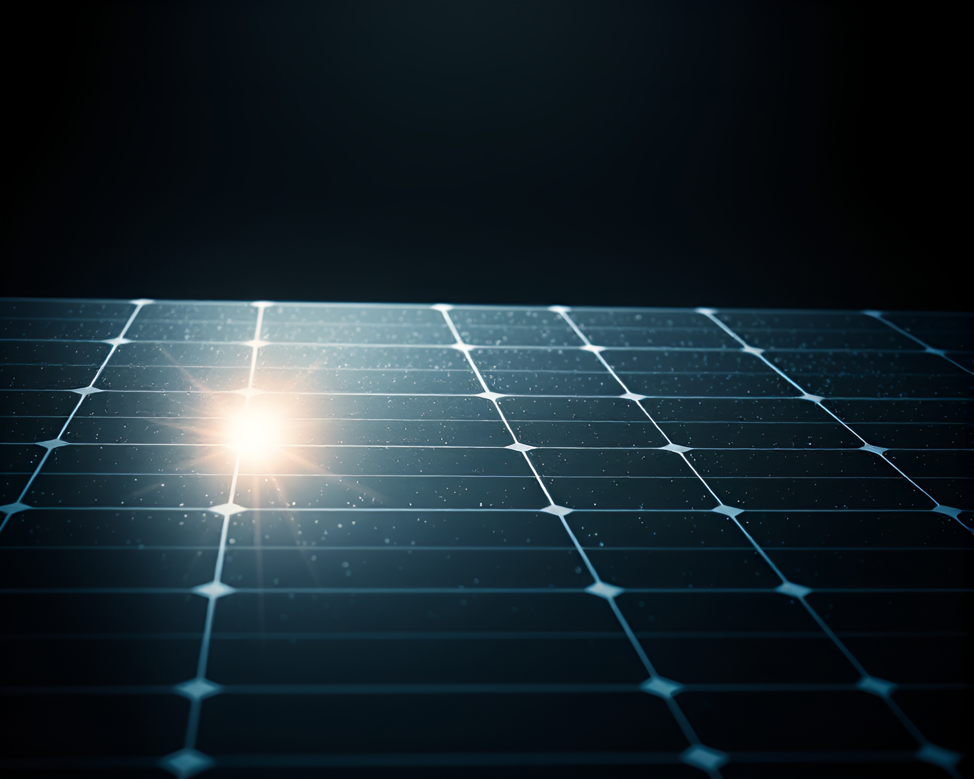 Dramatic Holographic Solar Panel Array Composition – free AI stock image