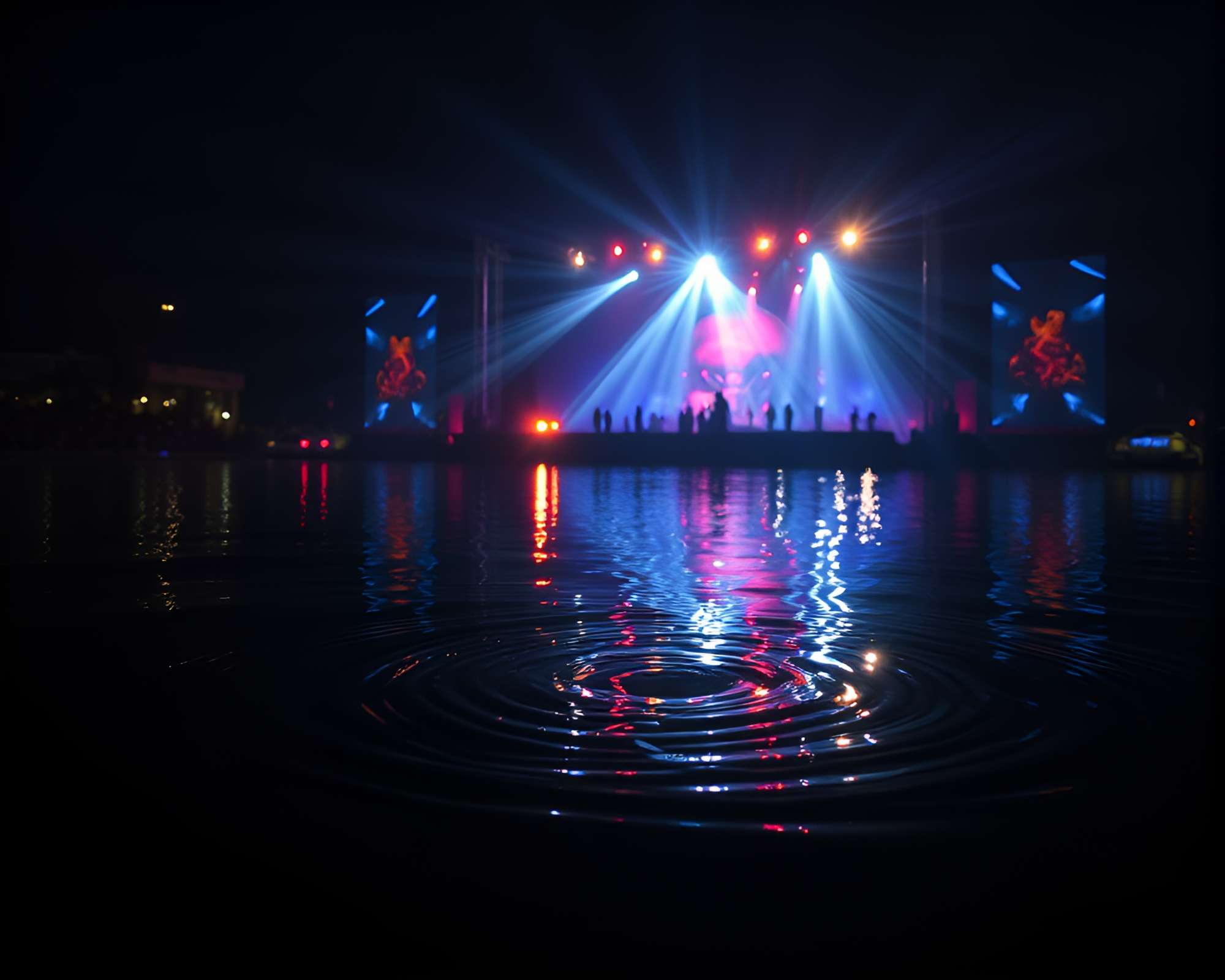 Mermaid Chimera at Concert: Water Reflection Ripples – free AI stock image