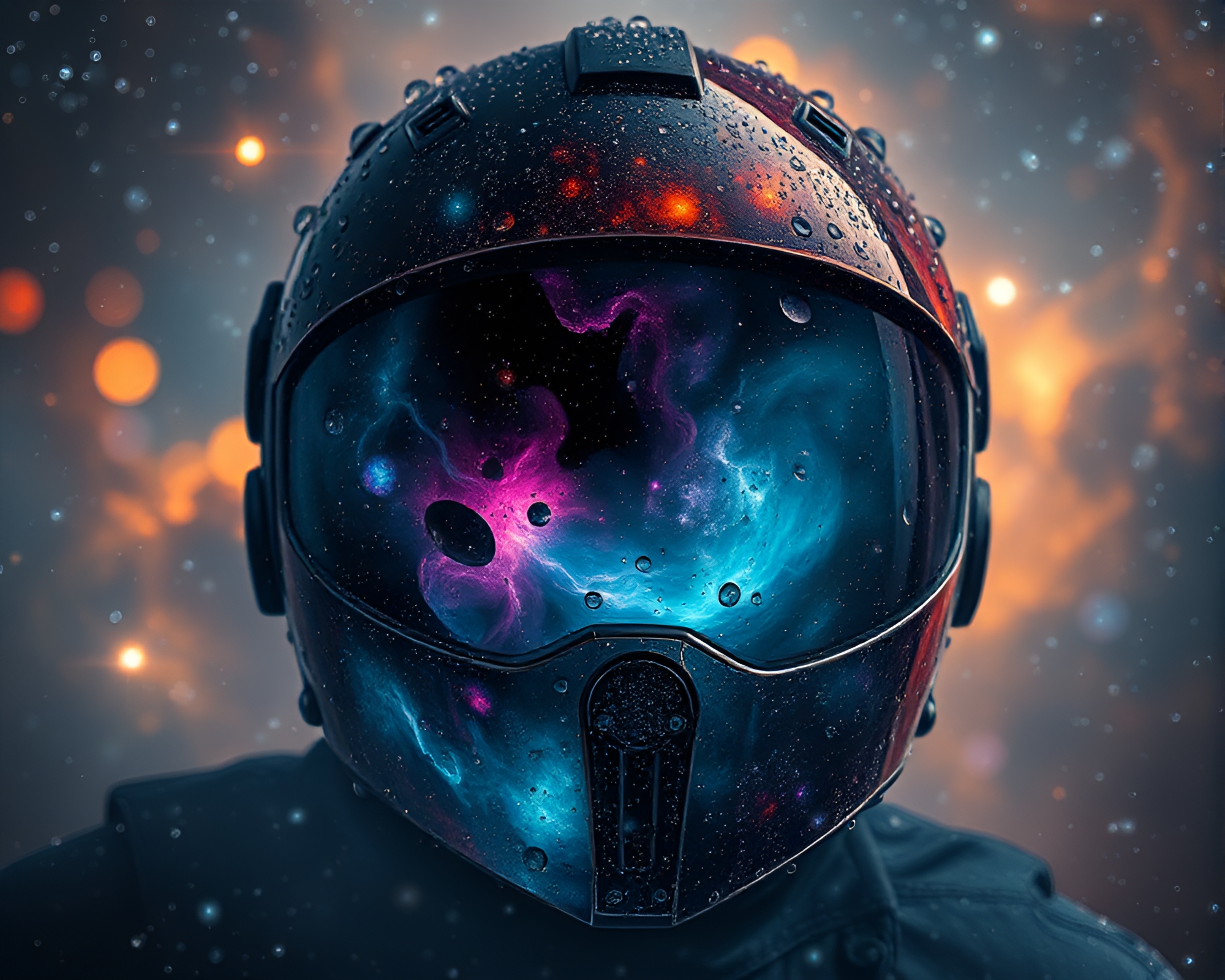 Helmet Nebula Dew Drops Artwork – free AI stock image