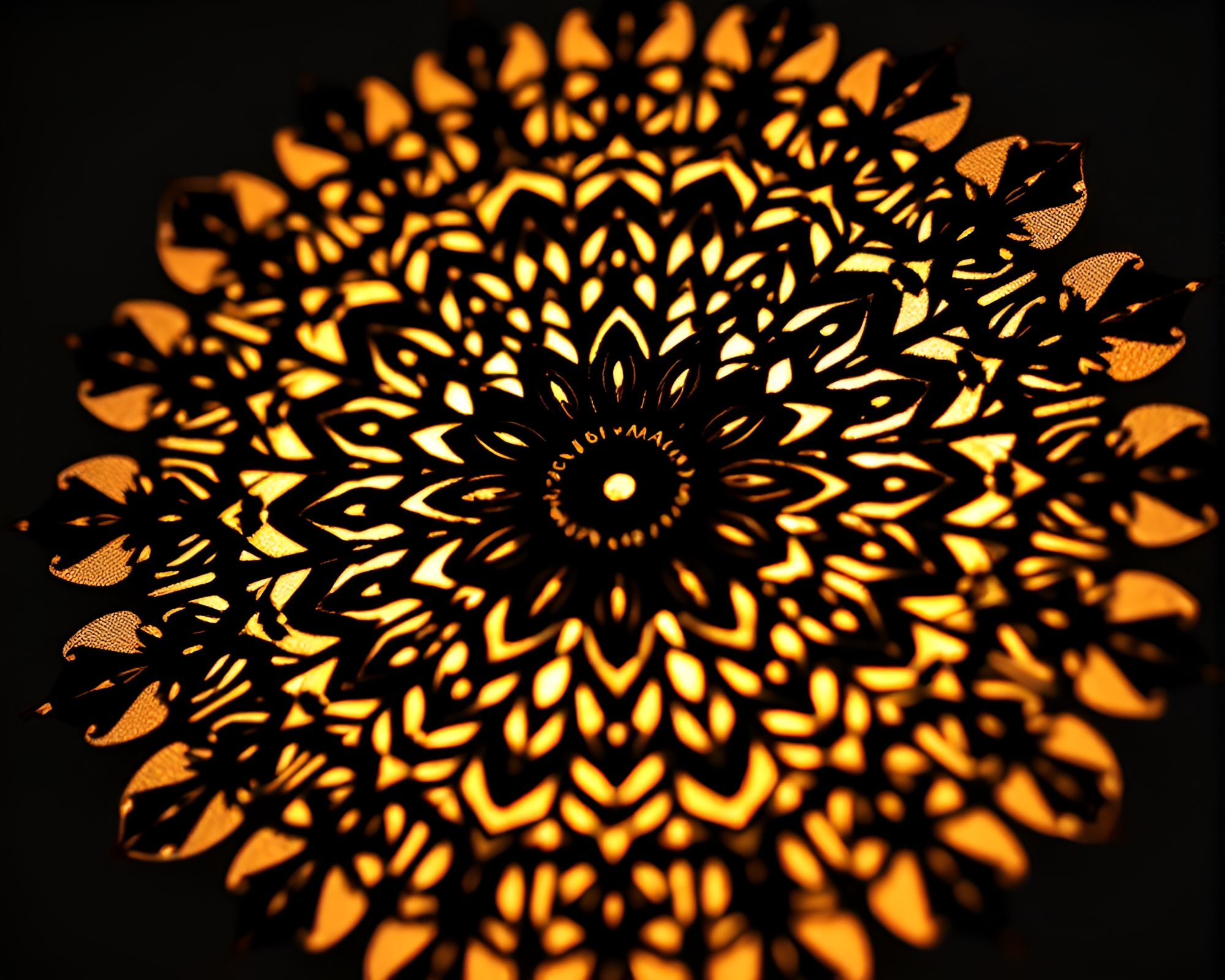 Mandala Conté Crayon Silhouette Drawing Close-Up – free AI stock image