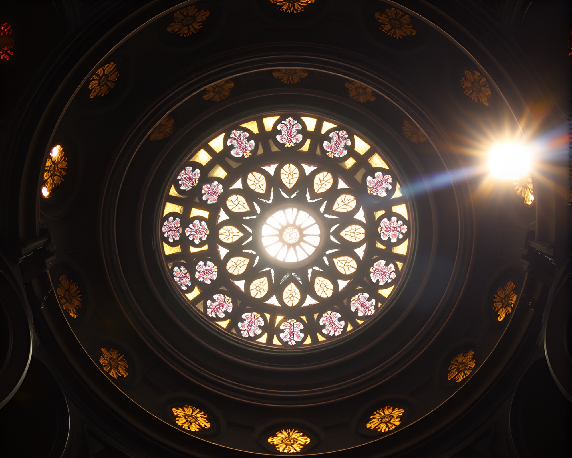 Satyr in Cathedral Light: Lens Flare Composition – free AI stock image