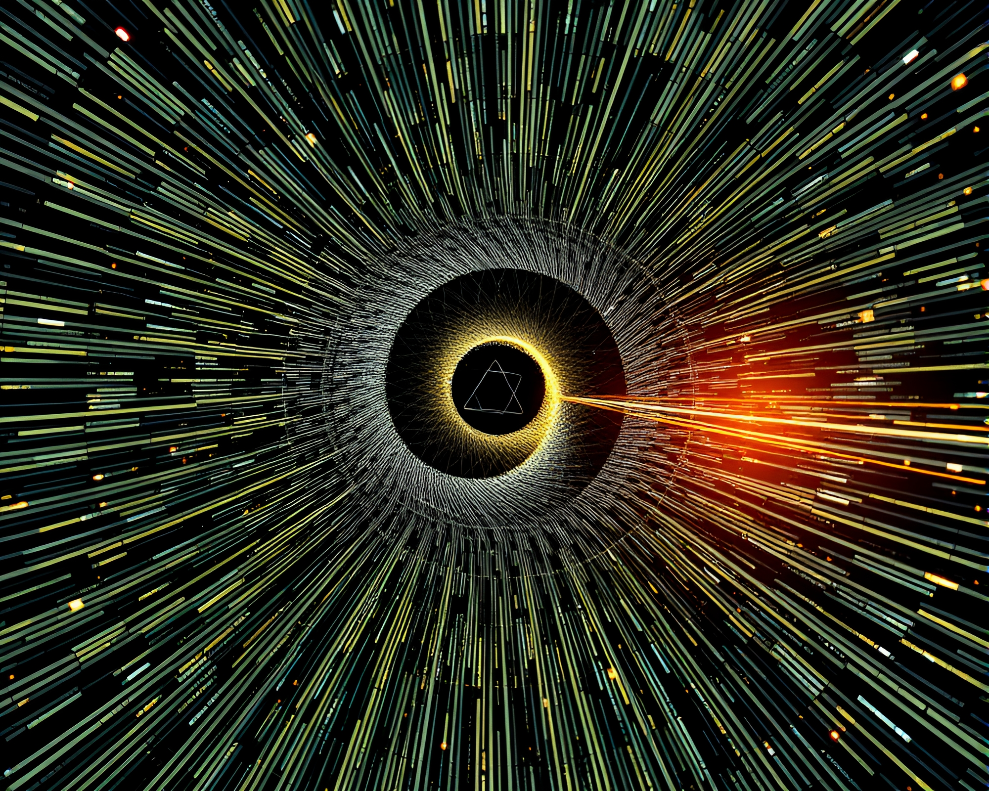 Mesmerizing Satellite Spiral in Glitch Art Form – free AI stock image