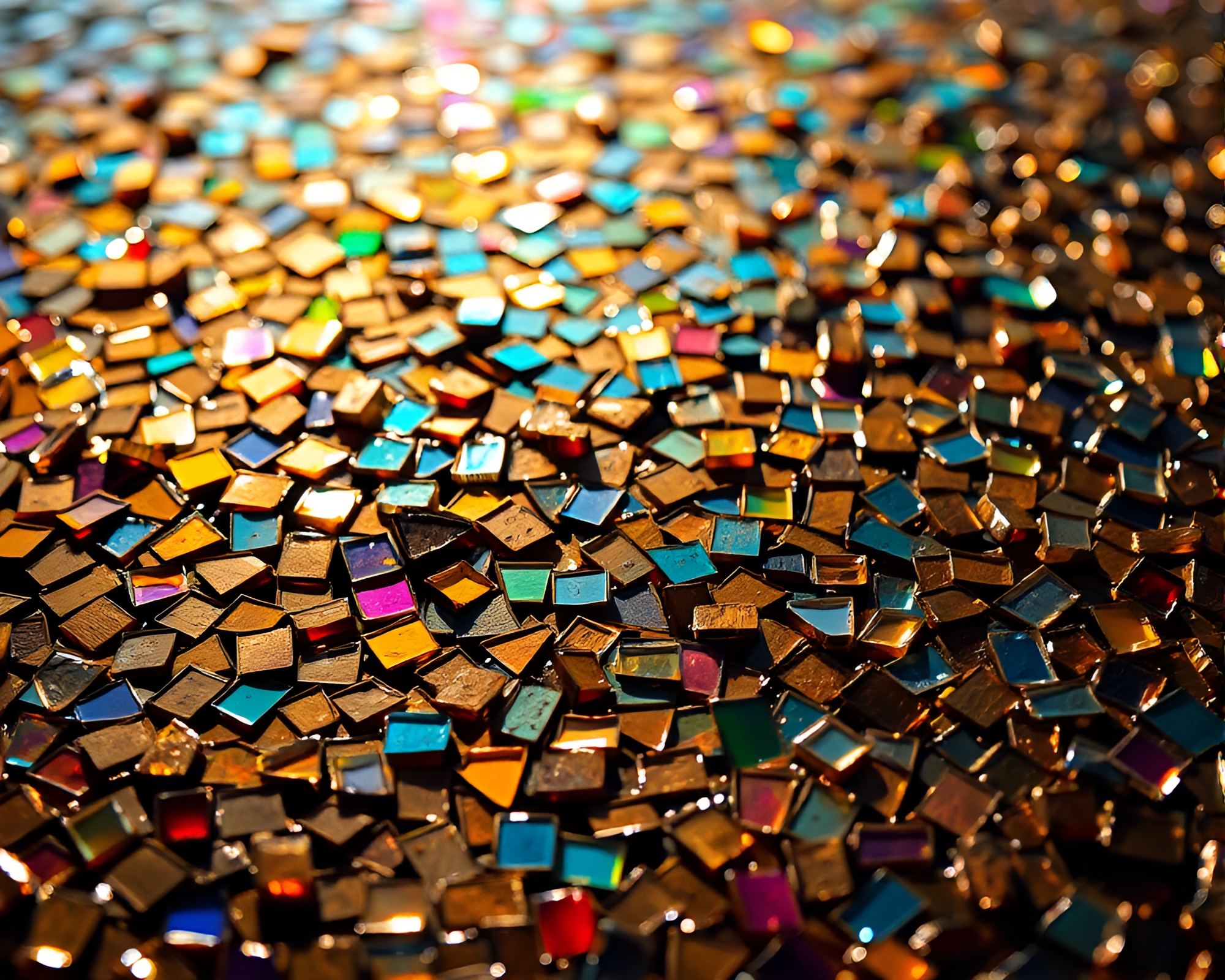 Telescope Viewing Broken Mosaic in Lens Flare – free AI stock image