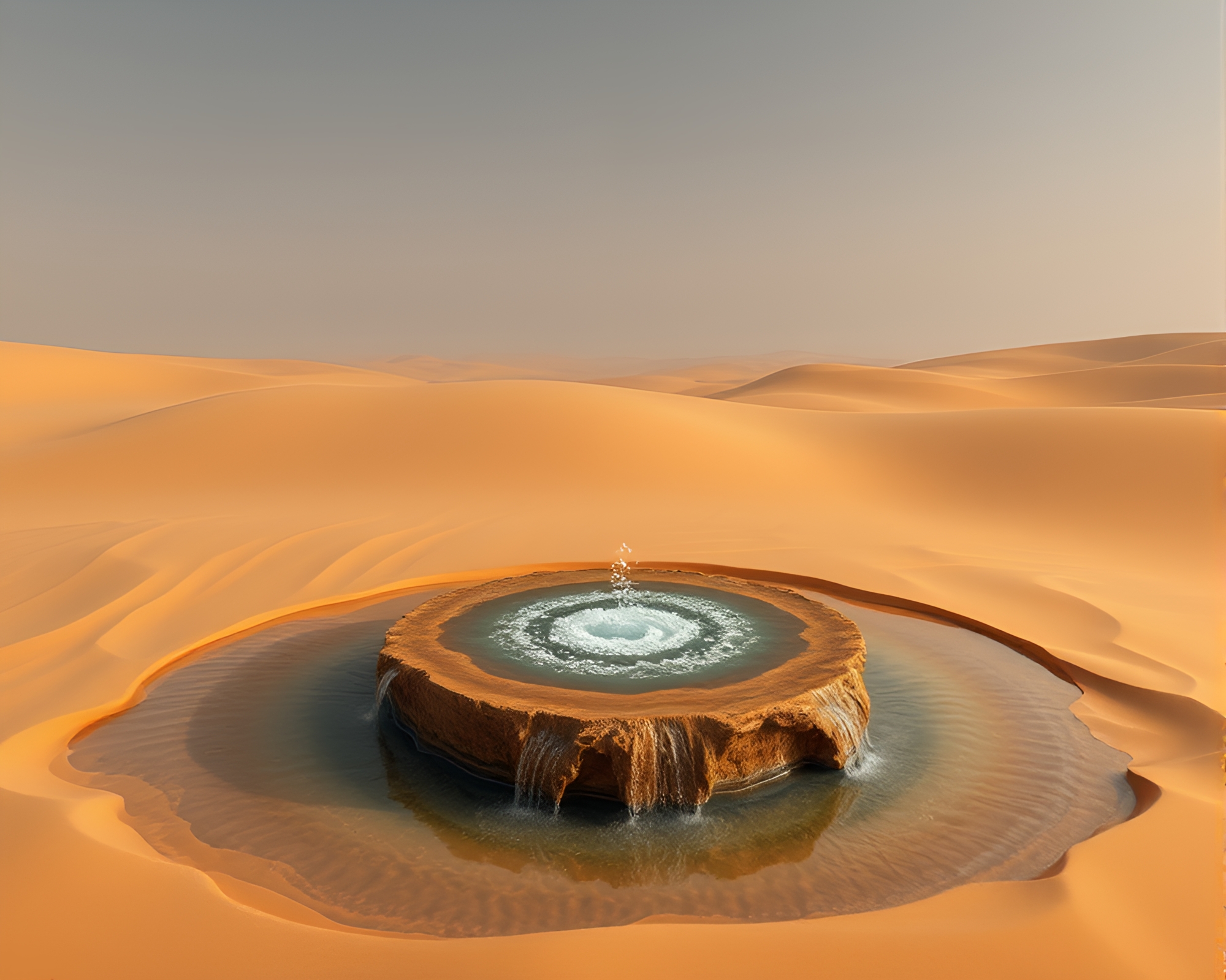 Desert Monolith: Cloth Whirlpool Creation – free AI stock image