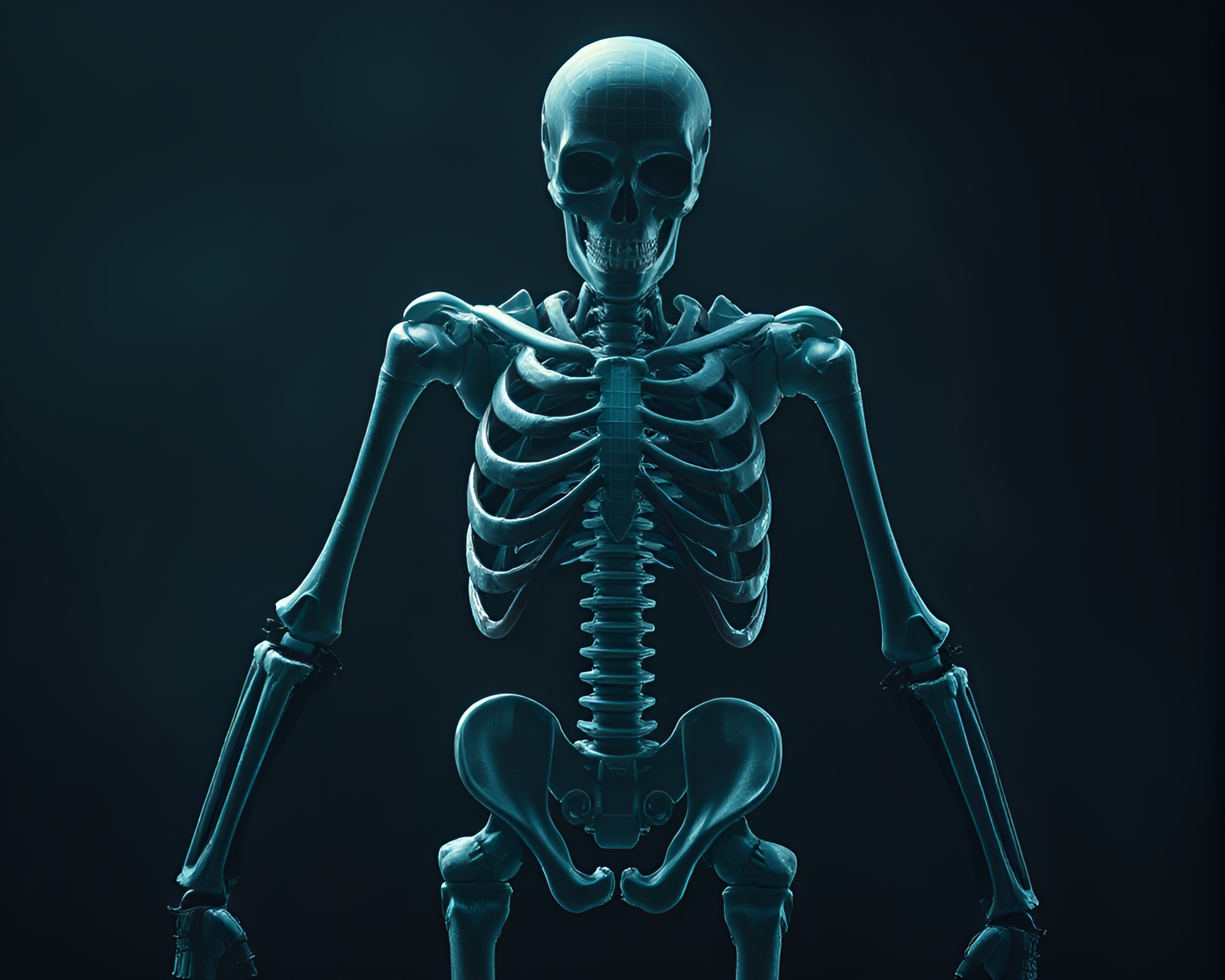 Futuristic Exoskeleton Suit in Grid Overlay Photogrammetry Scene – free AI stock image