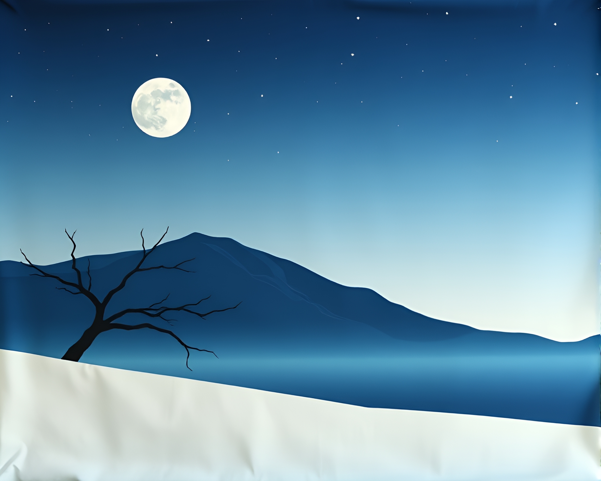 Minimalist Silk Kimono in Polar Twilight Line Art – free AI stock image