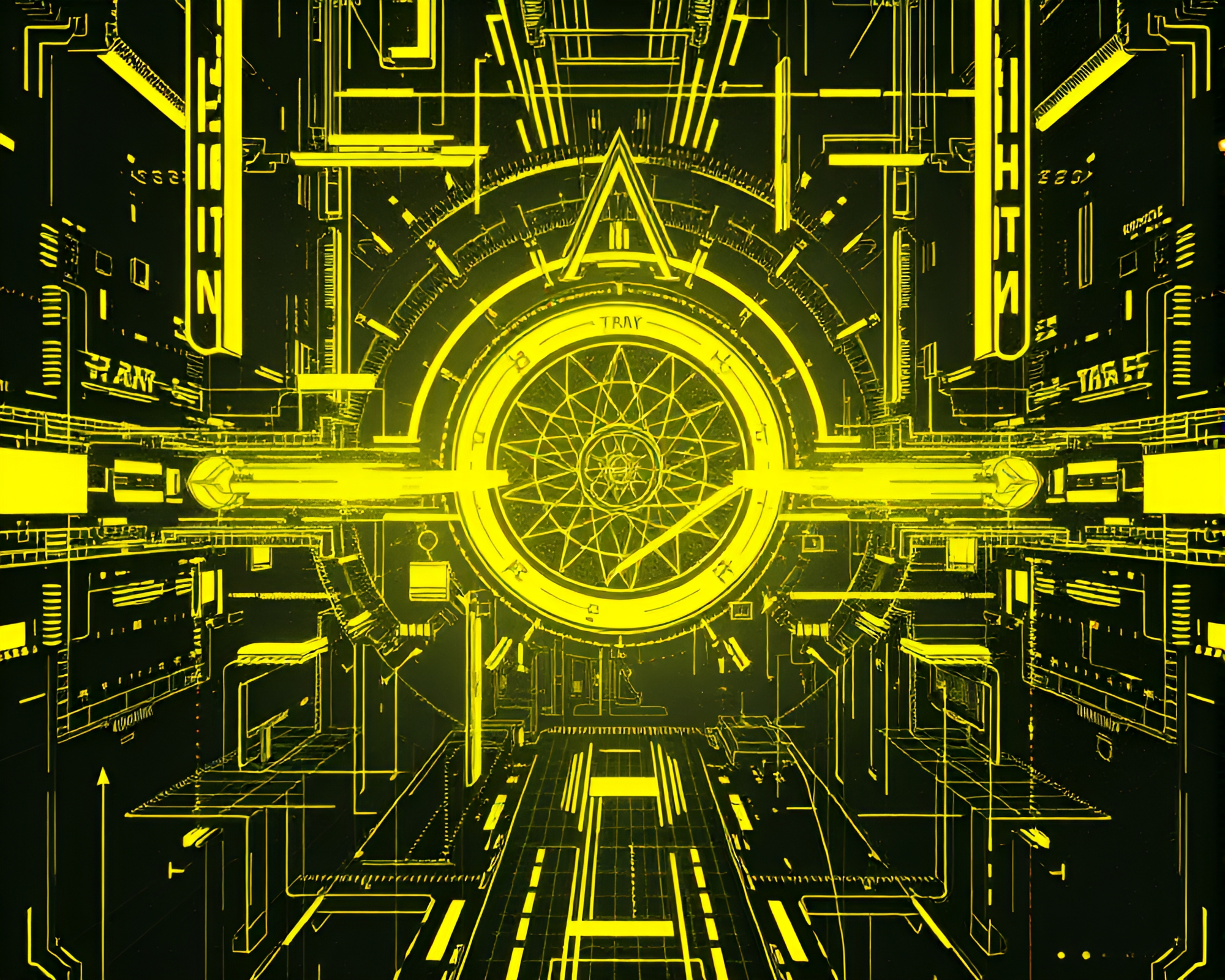 Futuristic Gothic Horror Foil Stamping Scene – free AI stock image