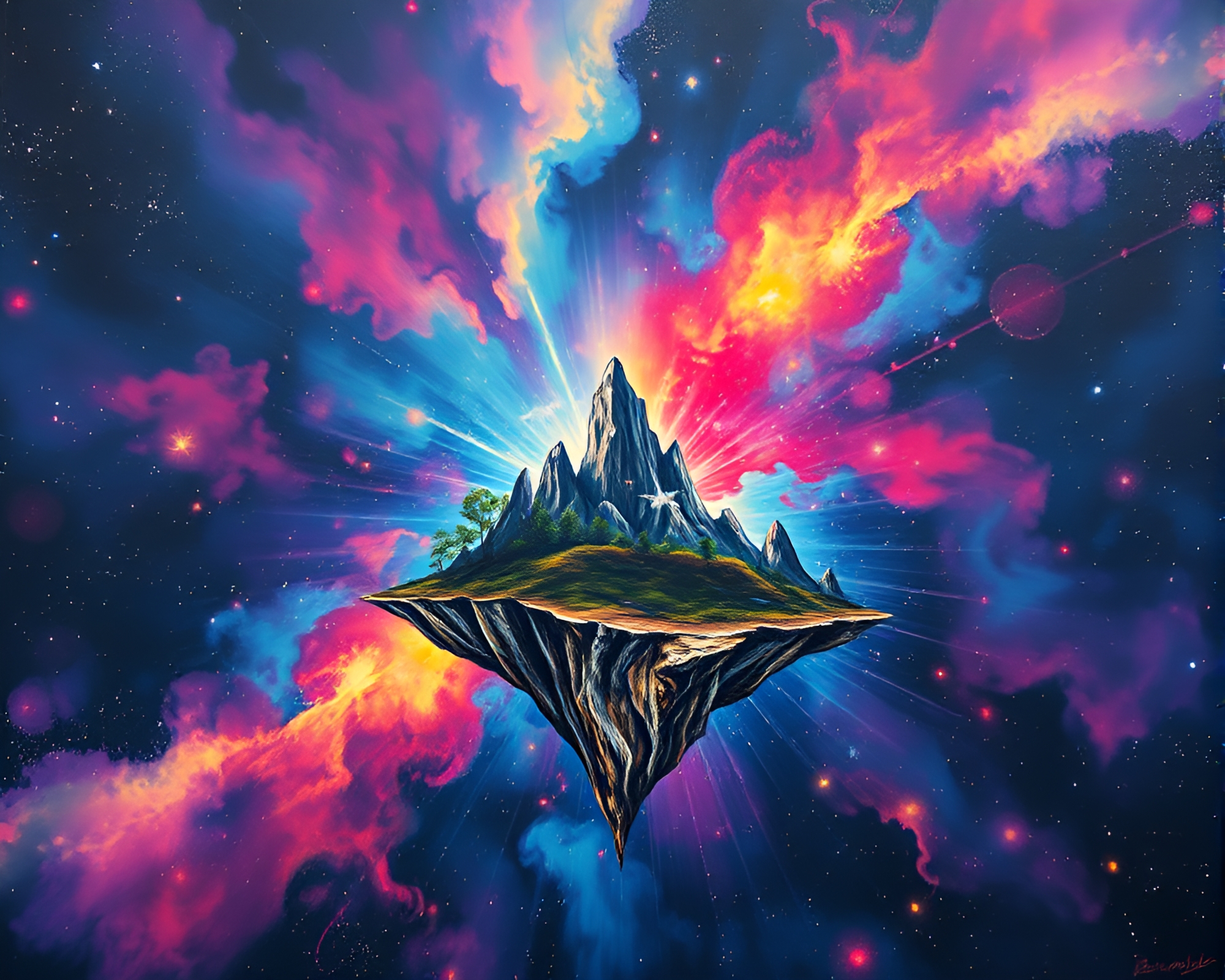 Cosmic Island of Radial Symmetry – free AI stock image
