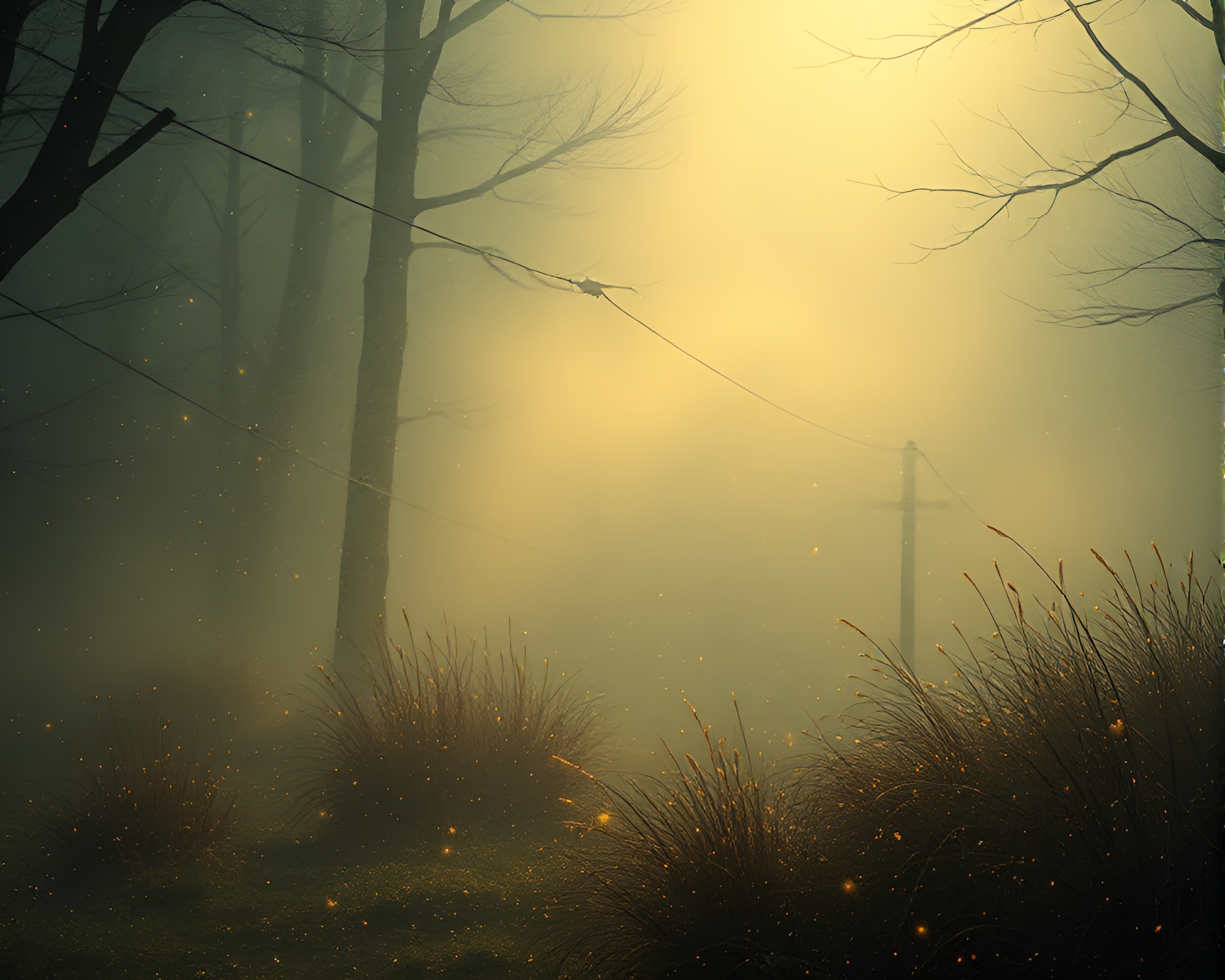 Ethereal Tiger in Fog Bank with Glitter Dust – free AI stock image