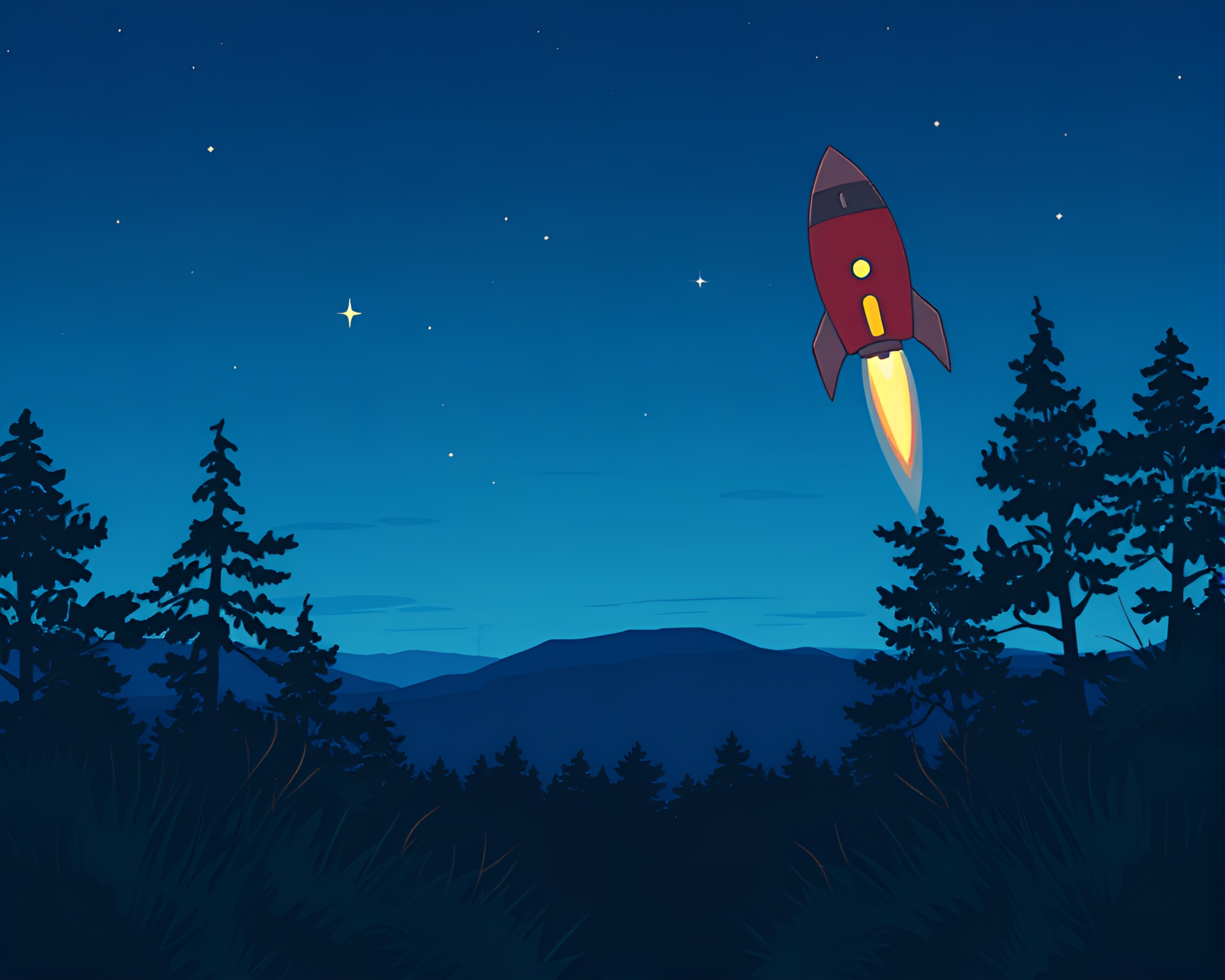 Rocket Launch Through Natural Arch at Twilight – free AI stock image
