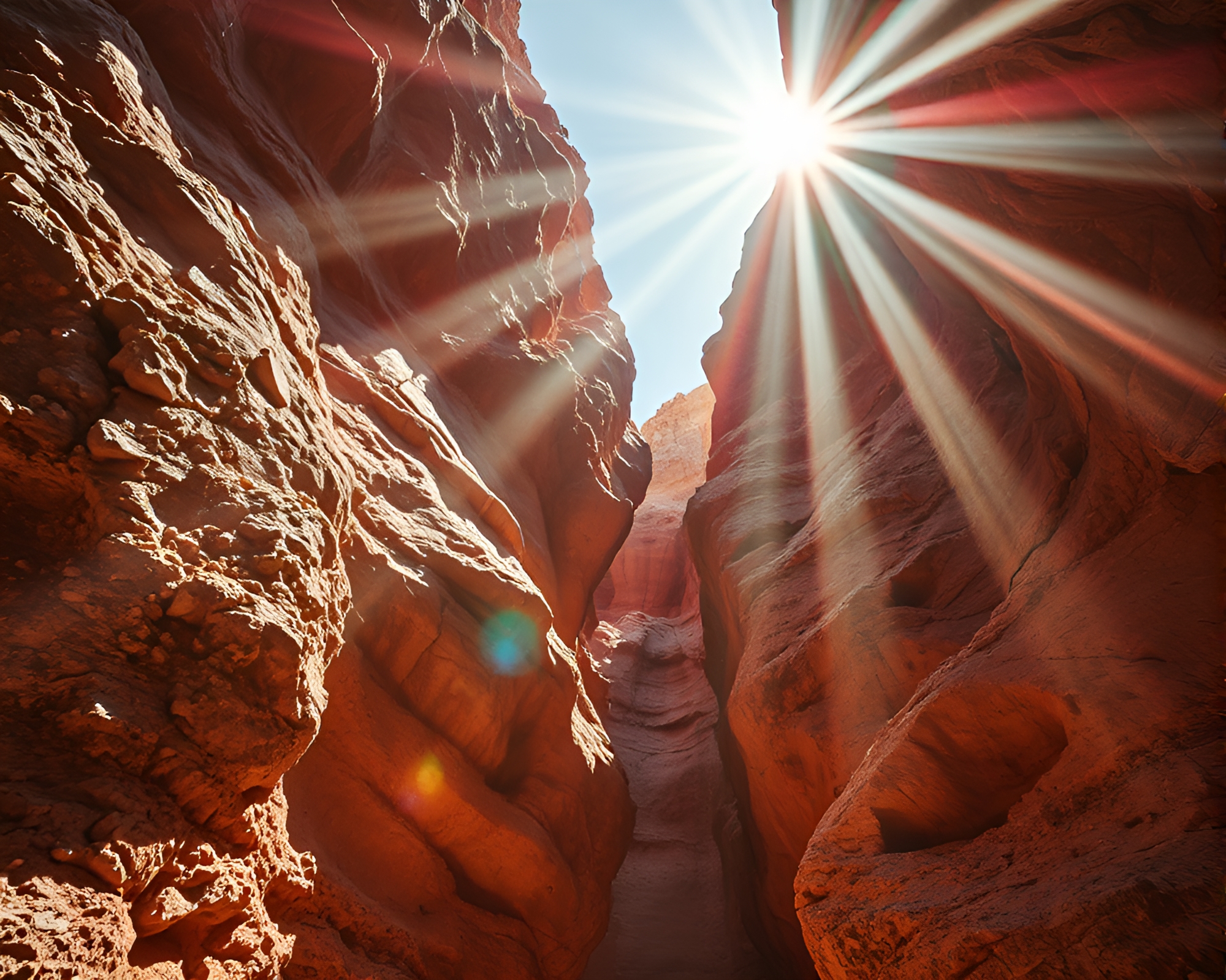 Eroded Canyon Glass Shard Mosaic Lens Flare Artwork – free AI stock image