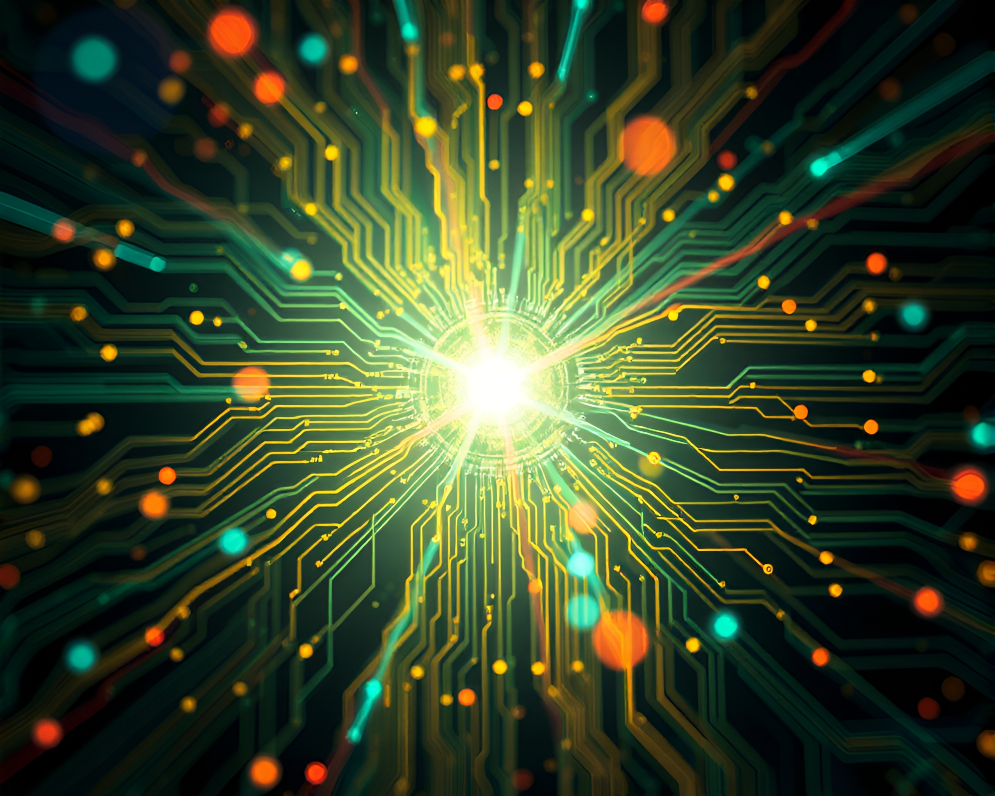 Glitch Circuit Lens Flare Medical Illustration – free AI stock image