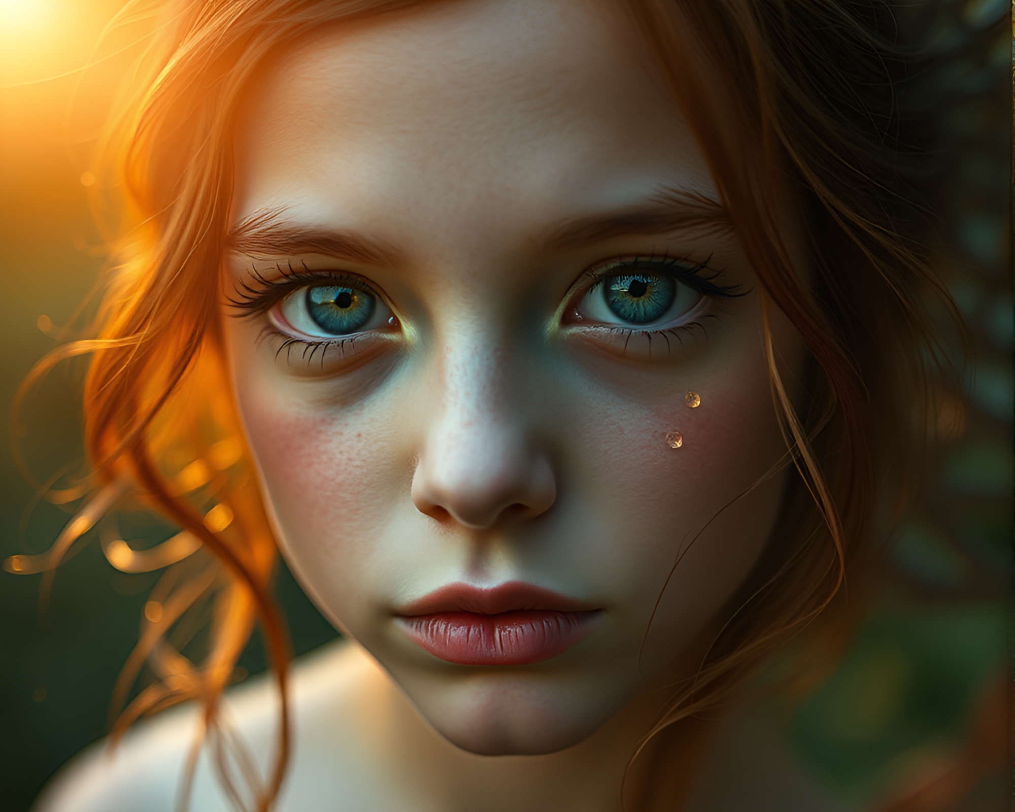 Ethereal Nymph in Copper-Toned Forest – free AI stock image