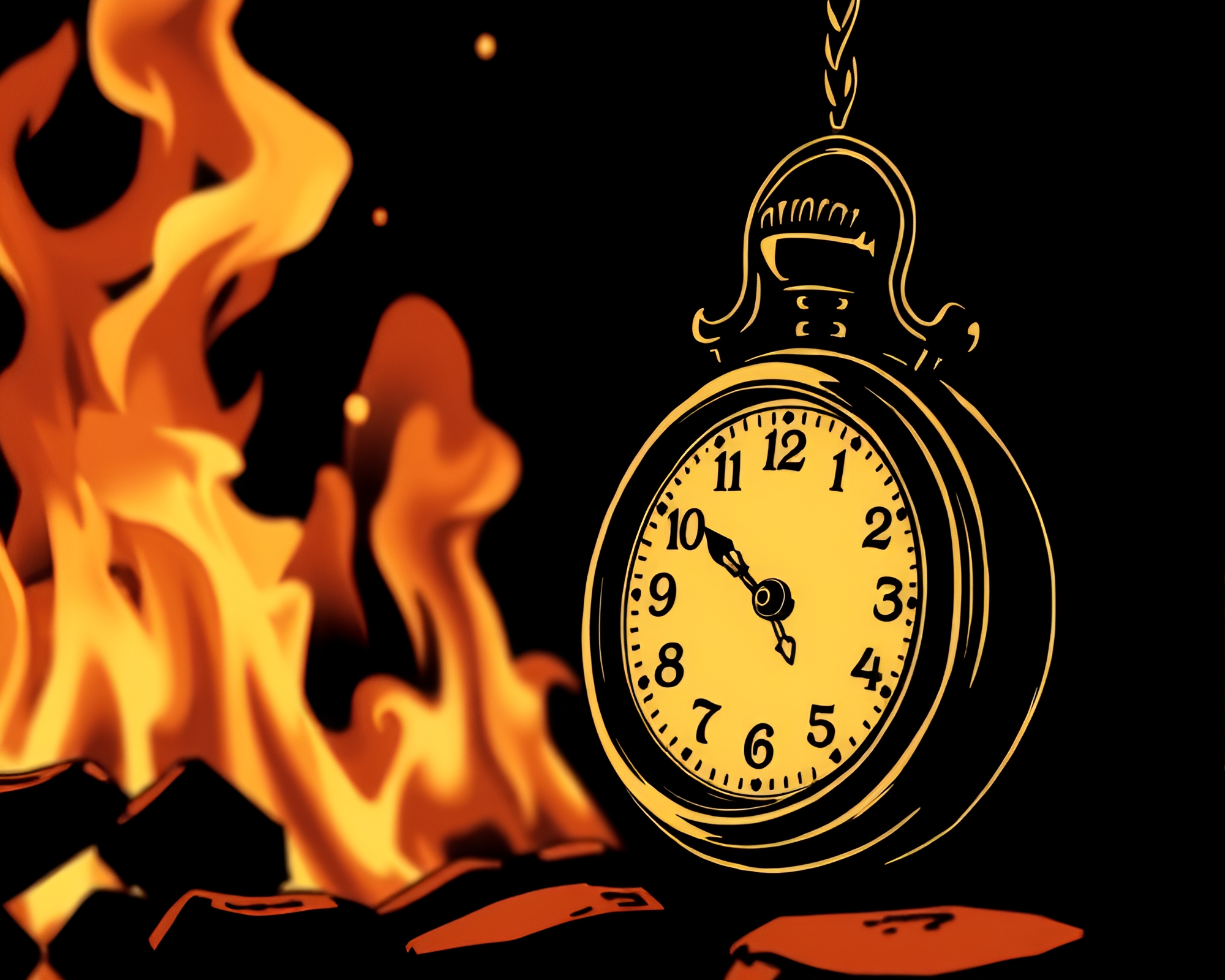 Antique Pocket Watch in Line Art Style – free AI stock image