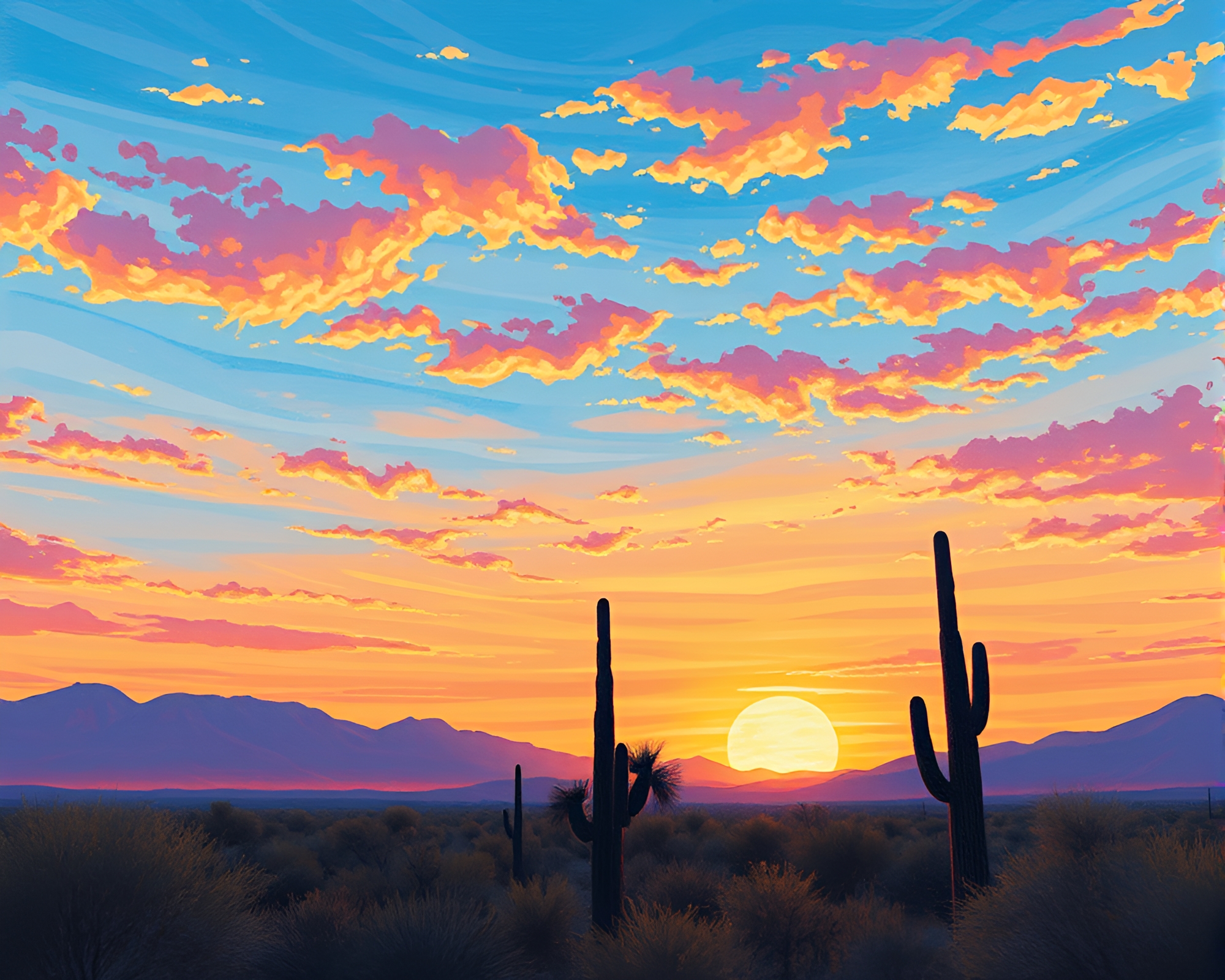 Phoenix Rising in Foil-Stamped Fresco at Sunrise – free AI stock image