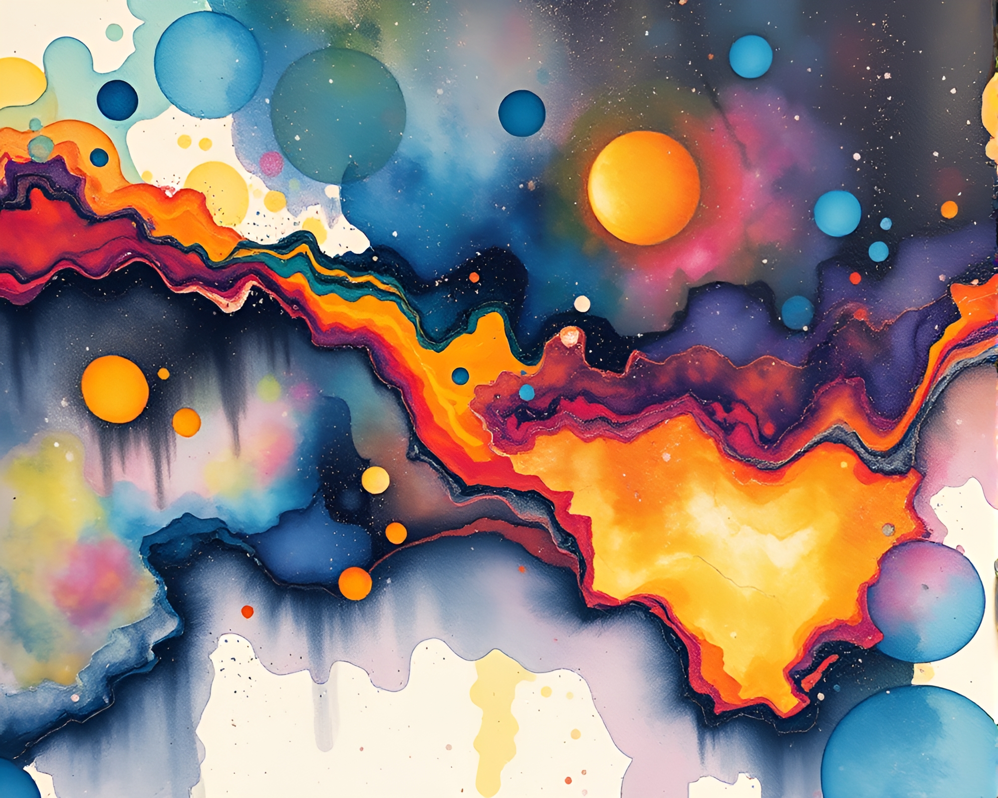 Celestial Nebula in Dadaist Oil Slick Rainbow Collage – free AI stock image