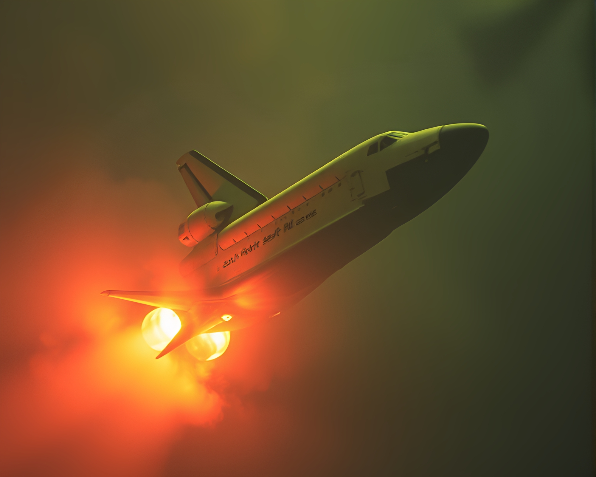 Necromantic Space Shuttle Dust Overlay View – free AI stock image