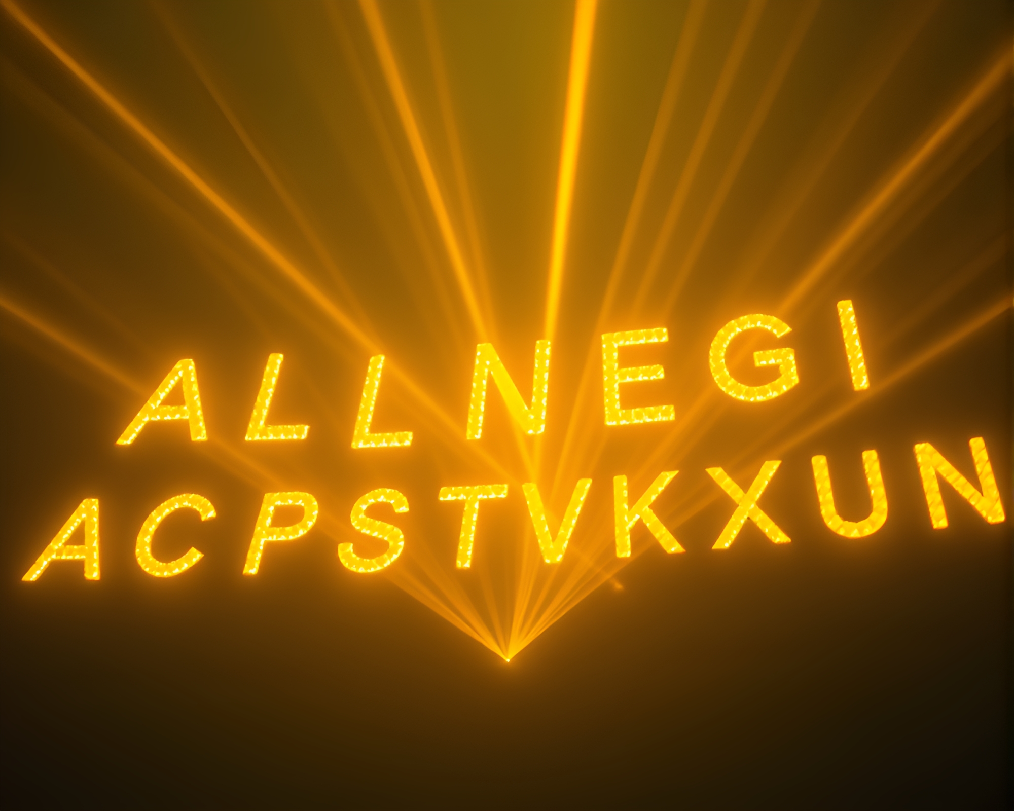 Laser Beam Runic Alphabet Illumination – free AI stock image